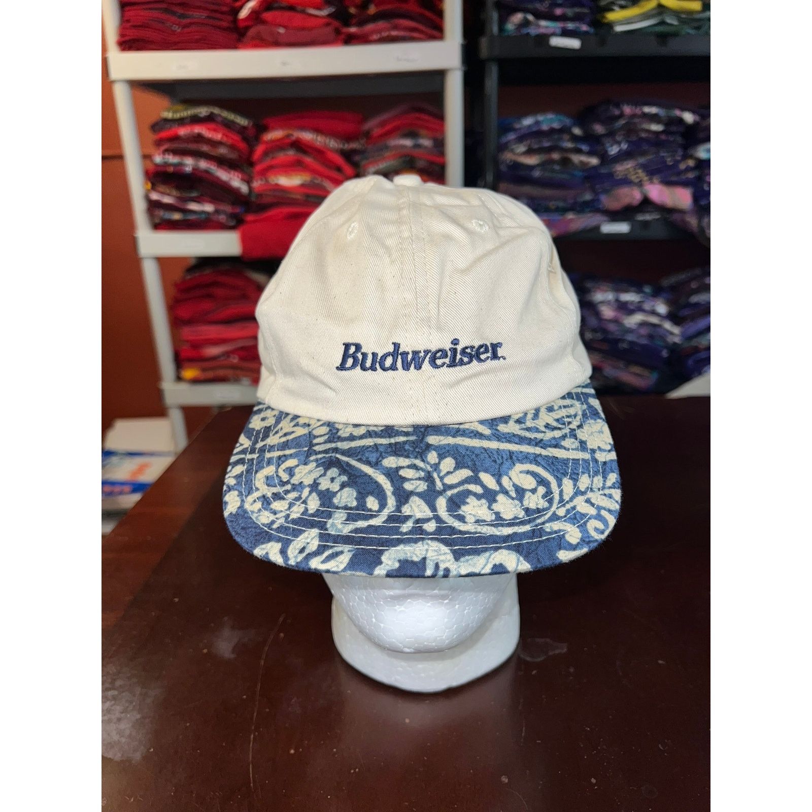 Budweiser Vintage Budweiser Hat Floral White Cap Alcohol Snapback 90s Size ONE SIZE - 1 Thumbnail