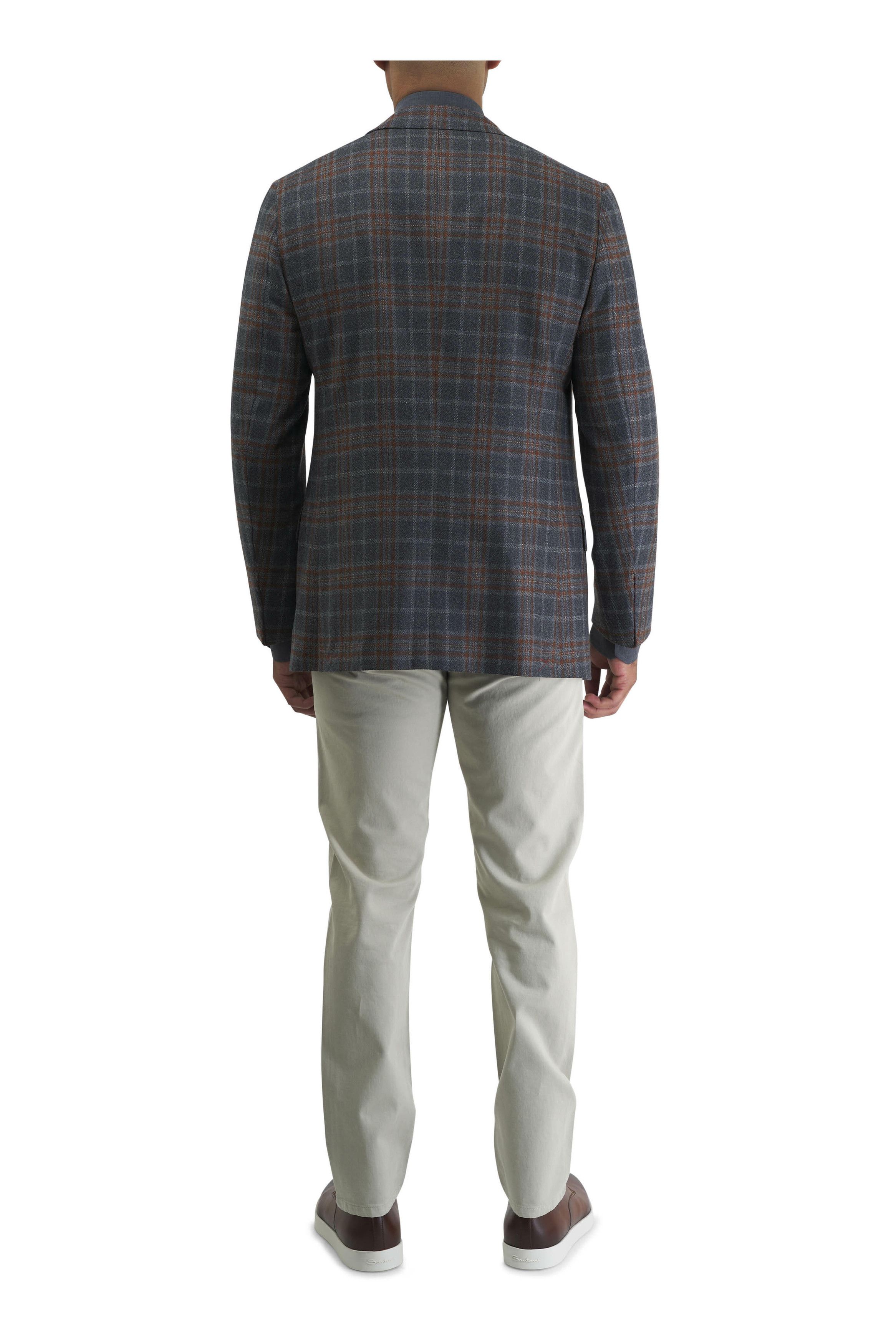 Isaia o1mtch0225 Windowpane Plaid Sportcoat in Grey/Orange Size US M / EU 48-50 / 2 - 4 Thumbnail