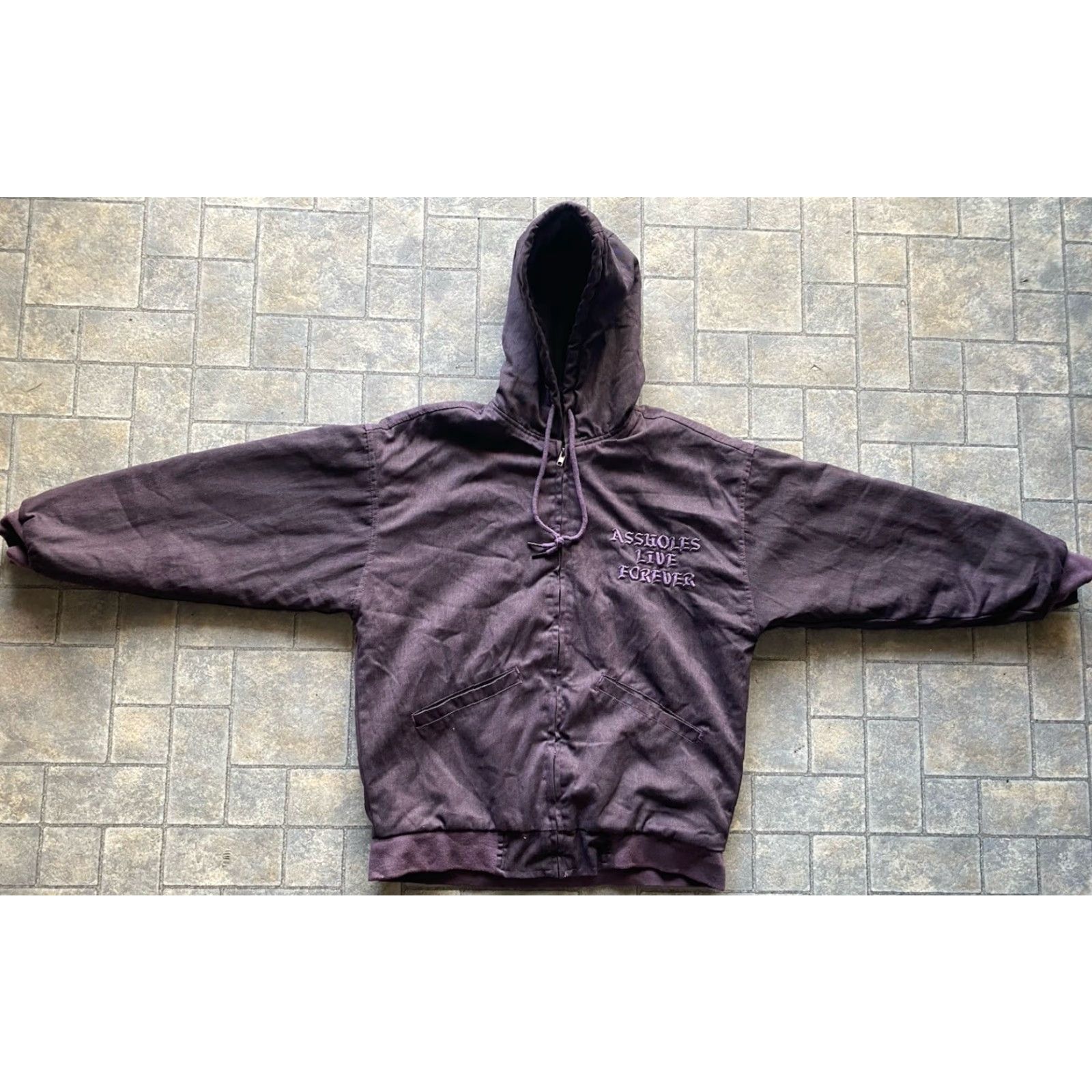 Olive VINTAGE A**holes Live Forever Jacket Coat Hooded Men S Small Polyester See Photos Jacket Mens Small Hooded Size US S / EU 44-46 / 1 - 2 Thumbnail