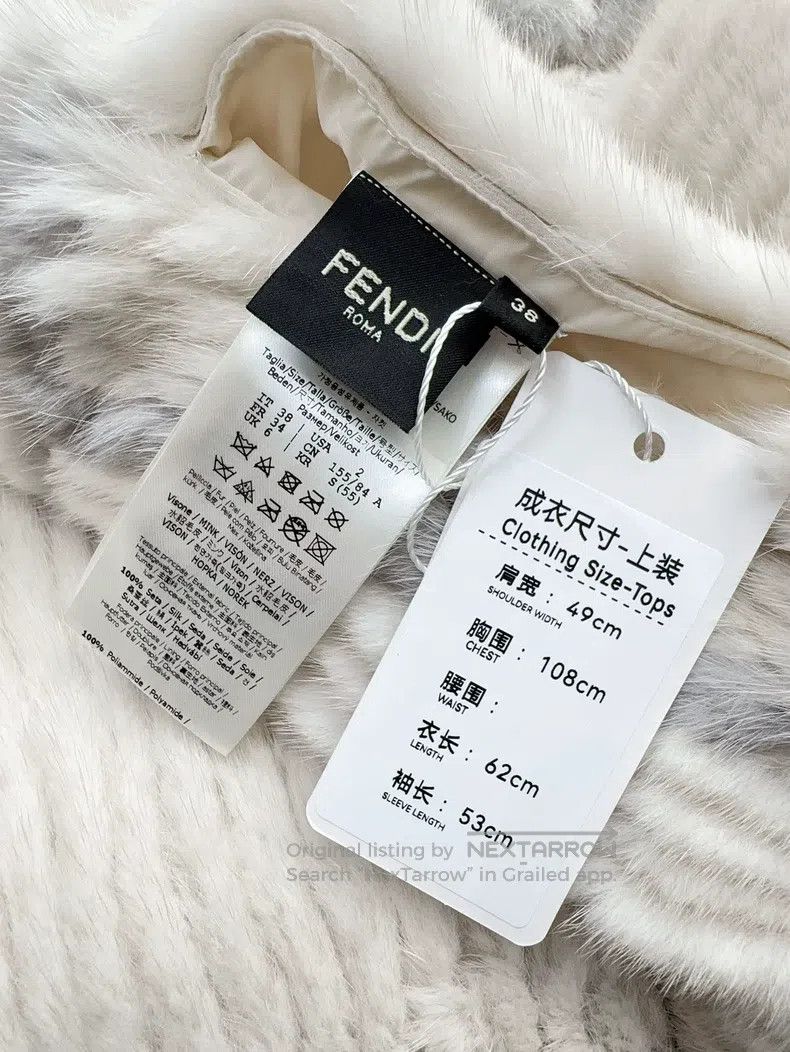 Fendi Fendi Pinkish blue and gray mixed with white fur-trimmed c Size XXS / US 00 / IT 34 - 7 Thumbnail