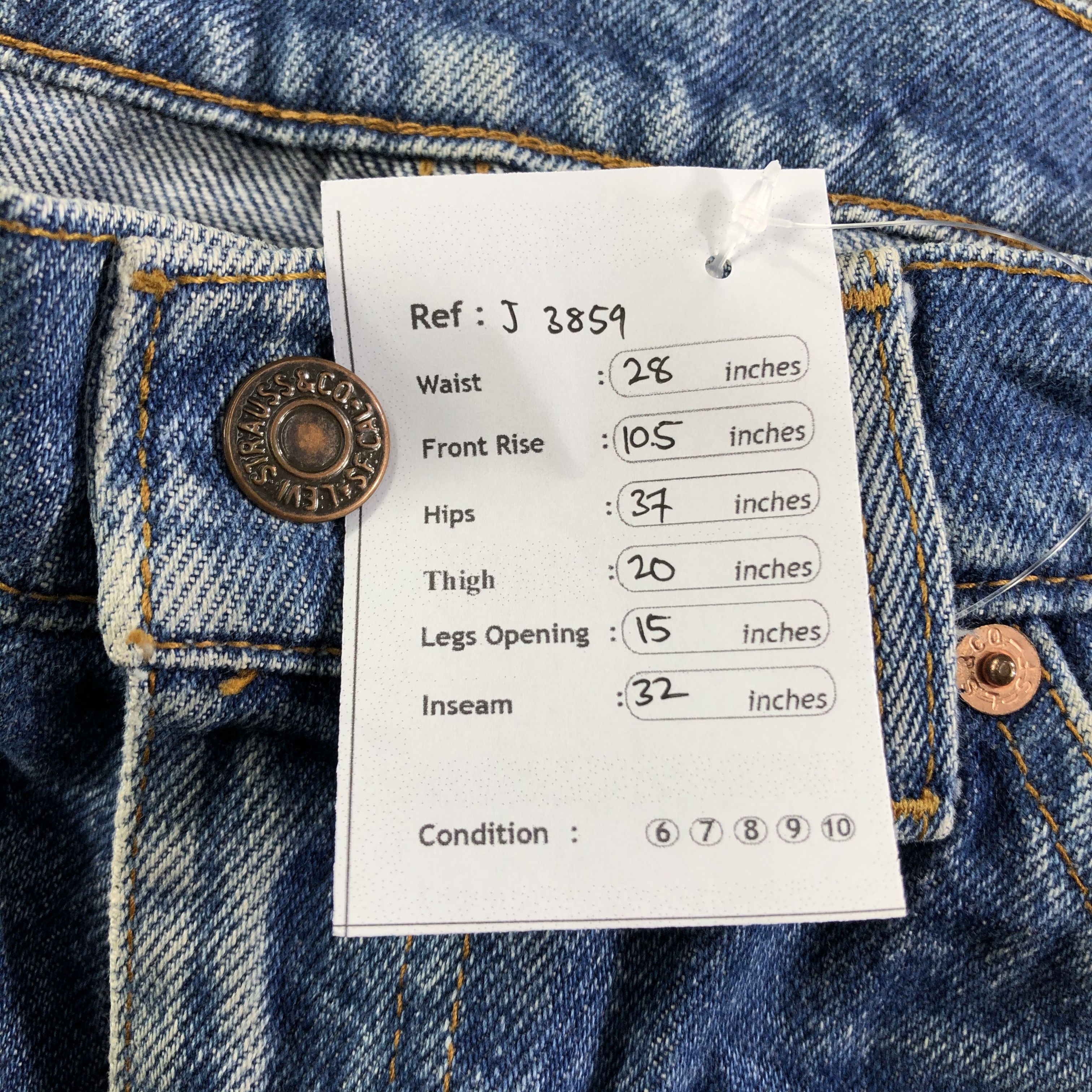 Levi's Vintage Blue Wash Levis 505 Jeans-J3859 Size US 28 / EU 44 - 11 Thumbnail