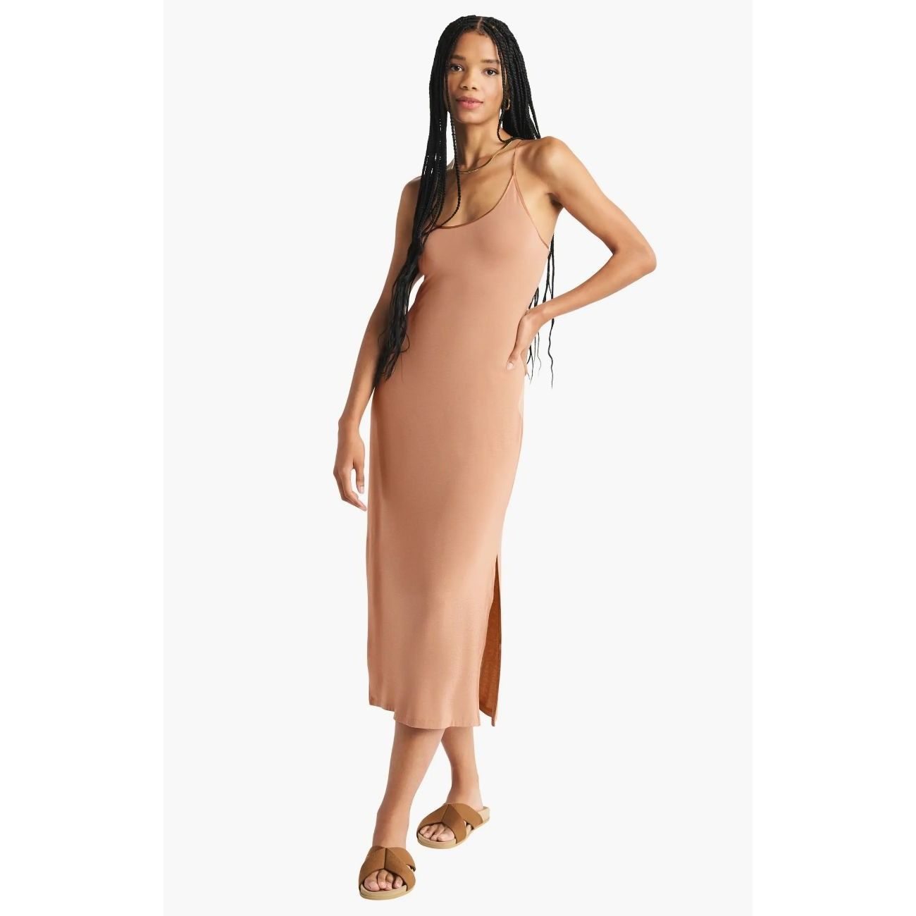 Splendid Splendid Caramel Everywhere Cashmere Blend Layer Knit Slipdr Size S / US 4 / IT 40 - 1 Thumbnail