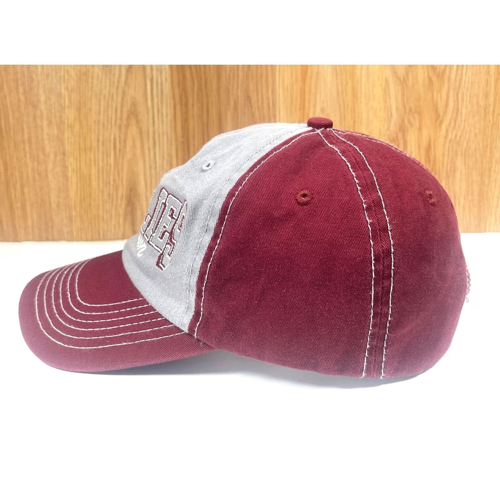 Vintage Goffstown Grizzlies Baseball Hat Cap Maroon Gray Adjustable StrapBack Men Baseball Cap Mens Size ONE SIZE - 4 Thumbnail