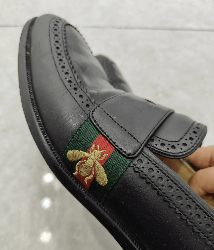 Gucci Gucci Men's Leather Dress Shoes With Bee Embroidery K29 Size US 8 / EU 41 - 2 Thumbnail