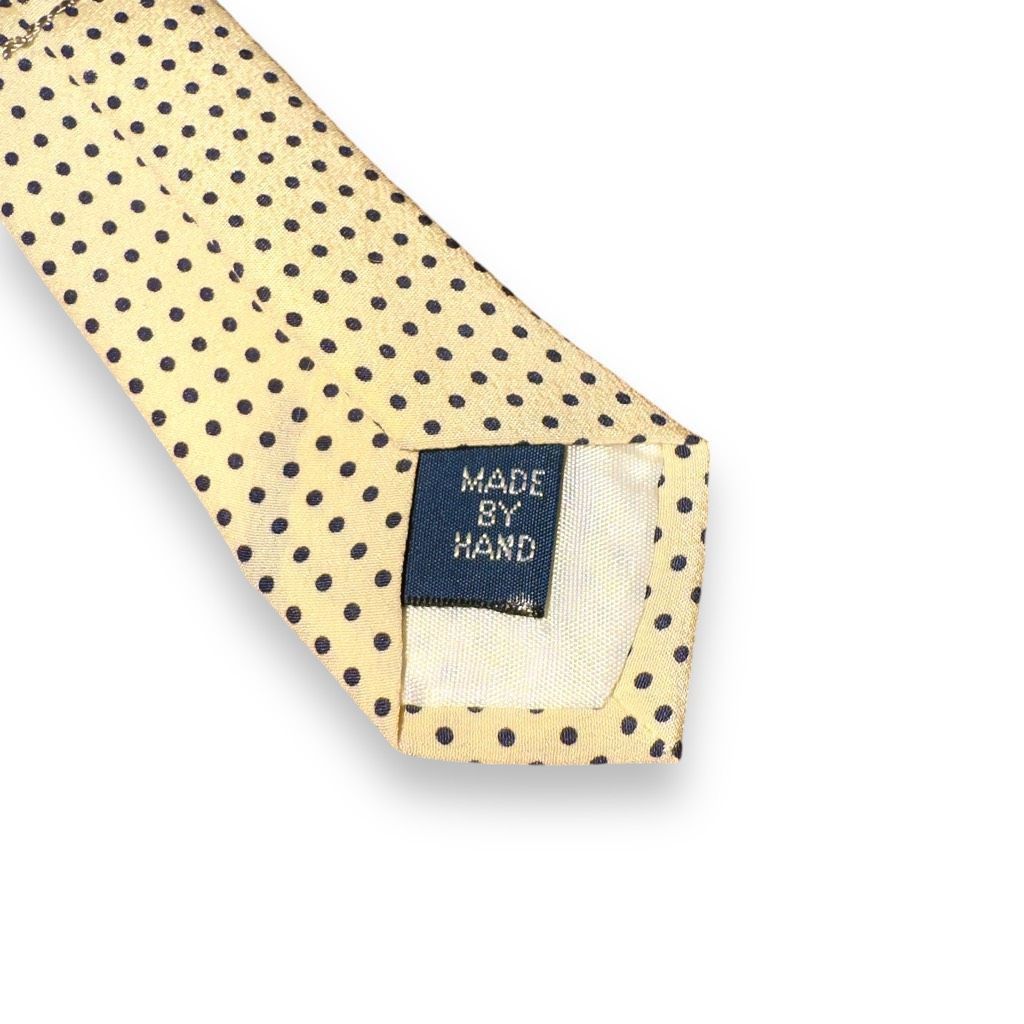 Polo Ralph Lauren Polo Ralph Lauren Tan & Navy Polkadot Handmade in USA Tie Size ONE SIZE - 5 Thumbnail