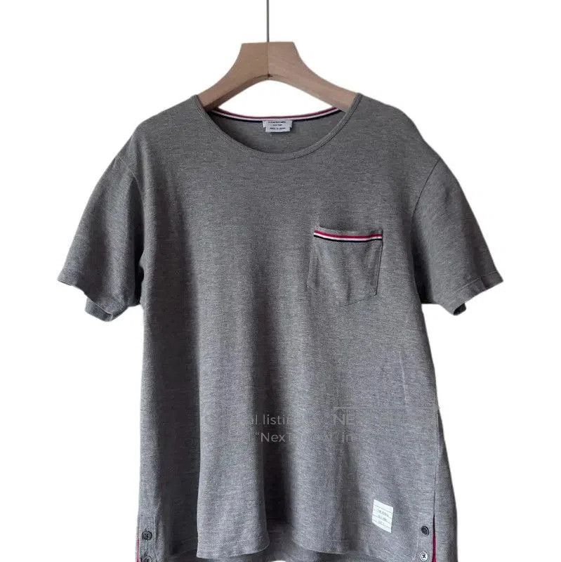 Thom Browne Thom Browne Gray Cotton Logo Men's T-Shirt . Size US M / EU 48-50 / 2 - 1 Thumbnail
