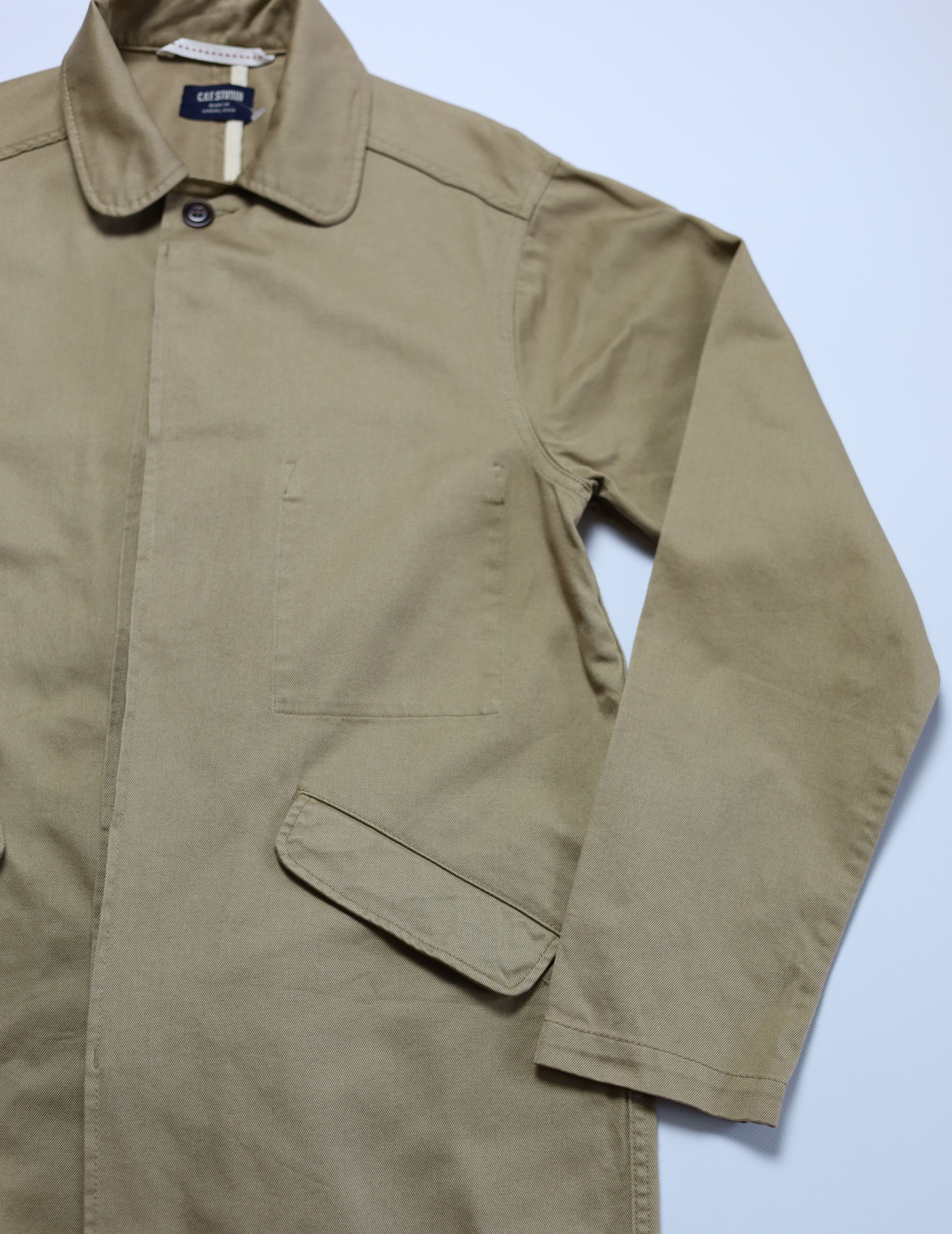 C.O.F. Studio Men's C.O.F Studio Biege Moleskin Cotton Coat Size M Size US M / EU 48-50 / 2 - 3 Thumbnail