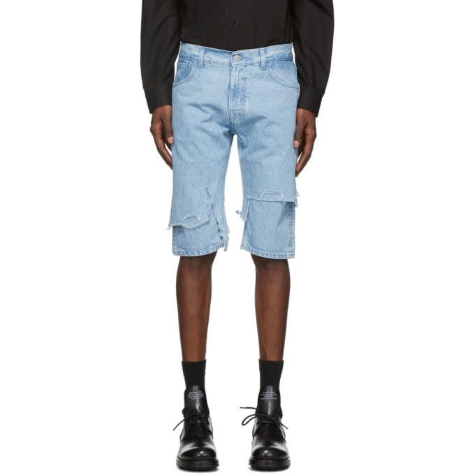 Raf Simons o1y0325 Denim Short in Blue Size US 33 - 2 Thumbnail