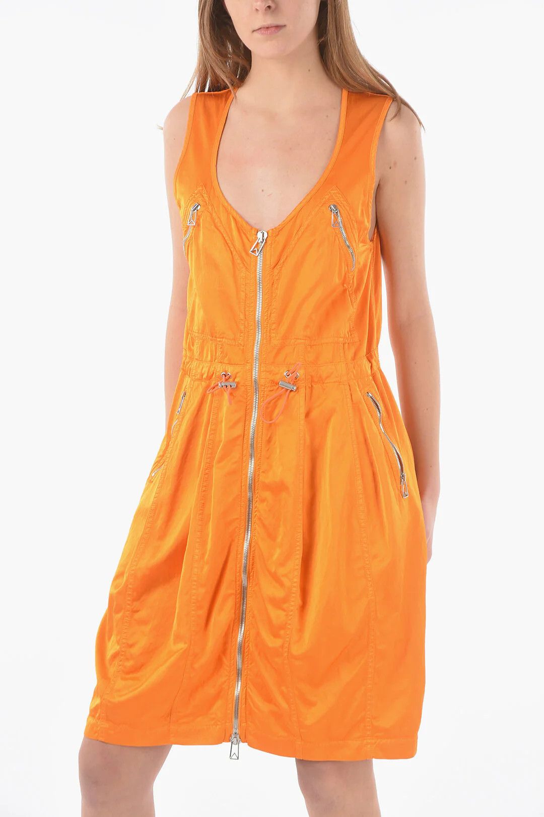 Bottega Veneta og1mm0426 Utility Mini Dress in Orange Size M / US 6-8 / IT 42-44 - 4 Thumbnail