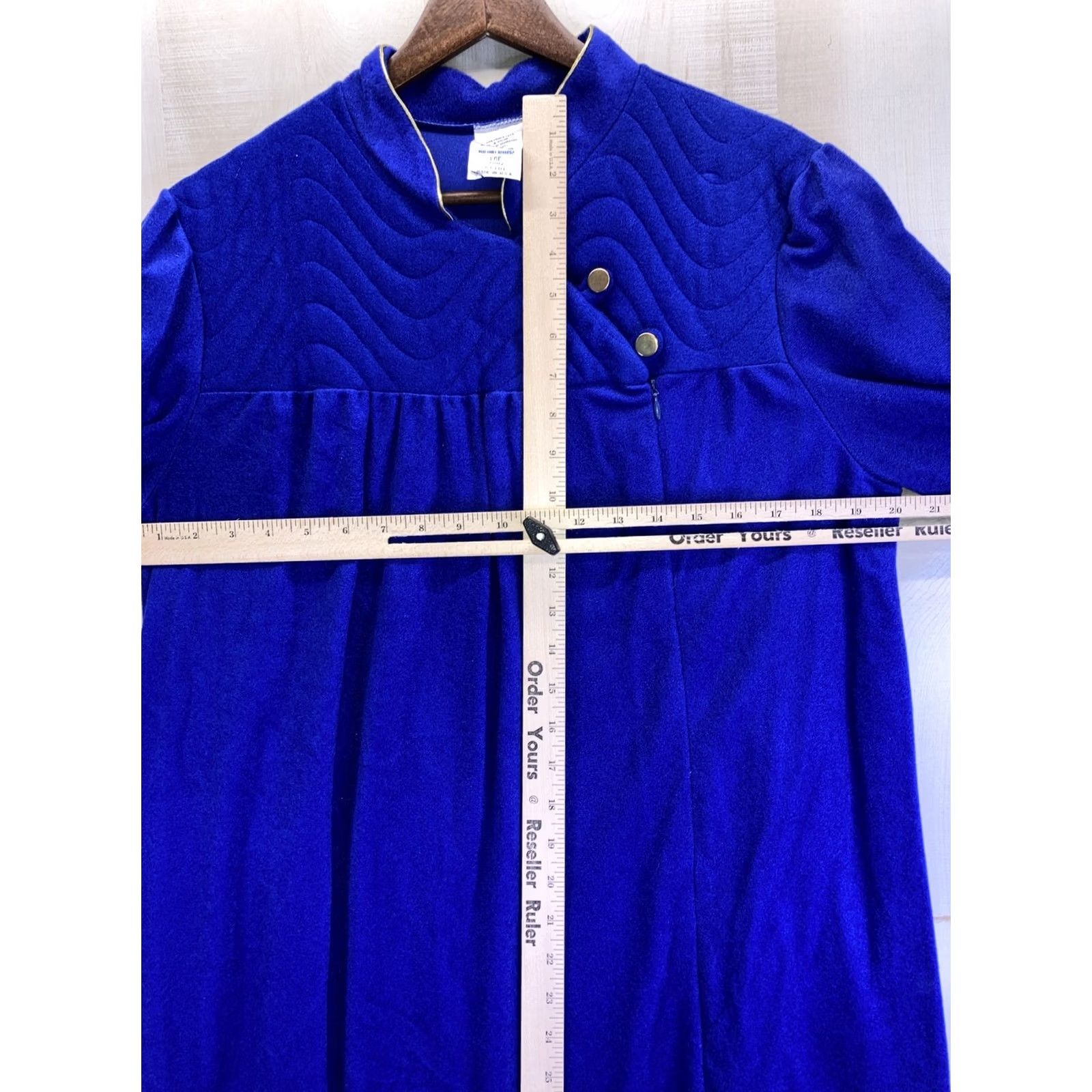 Vintage VINTAGE Night Gown Robe Womens Blue Fleece Like Sleepwear L 90s Size ONE SIZE - 3 Thumbnail