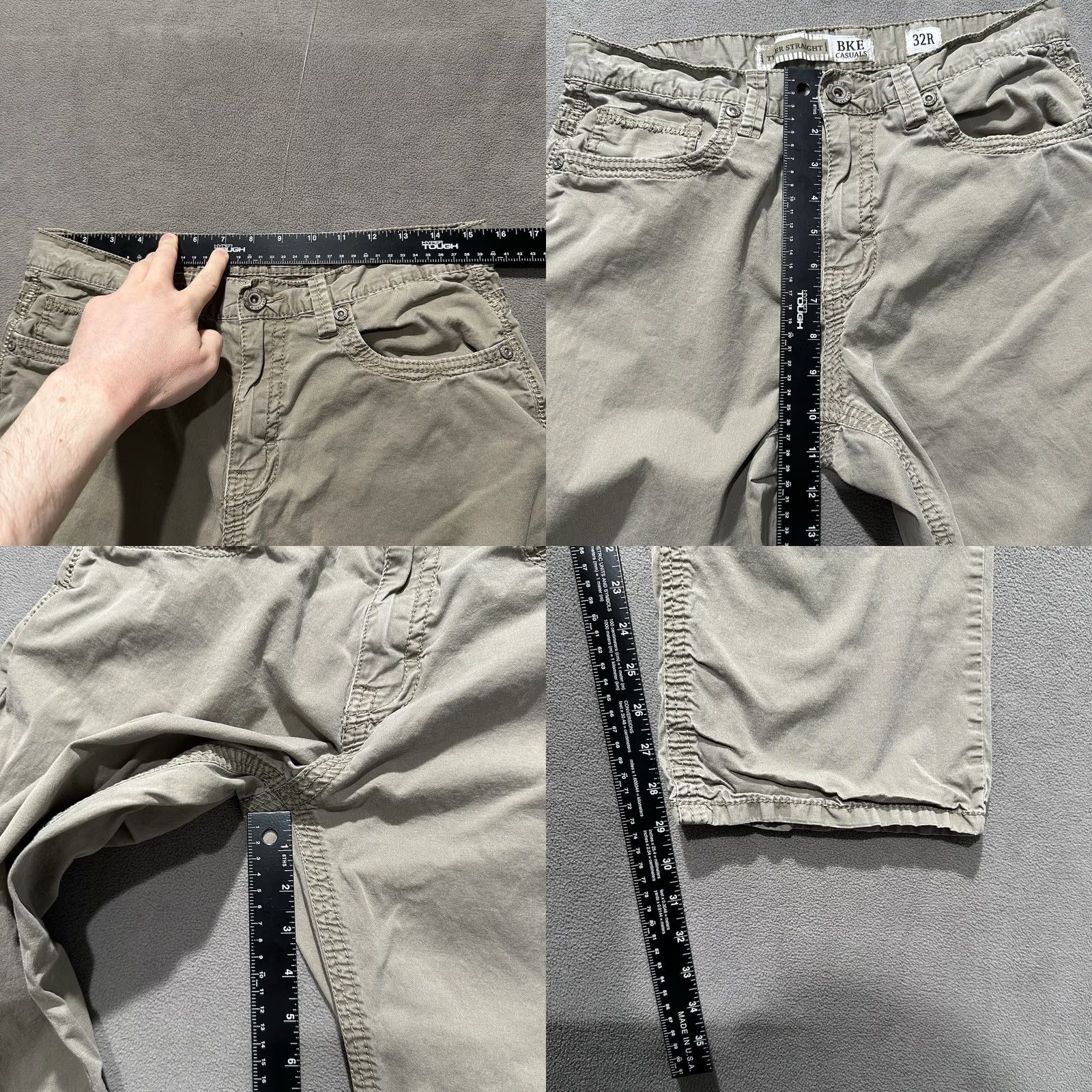 BKE BKE Jake Jeans Main Selling Point Beiges Mens 32R 31x29 Khaki City Logo Retro USA 5-Pocket Design Regular Fit Size US 32 / EU 48 - 9 Thumbnail