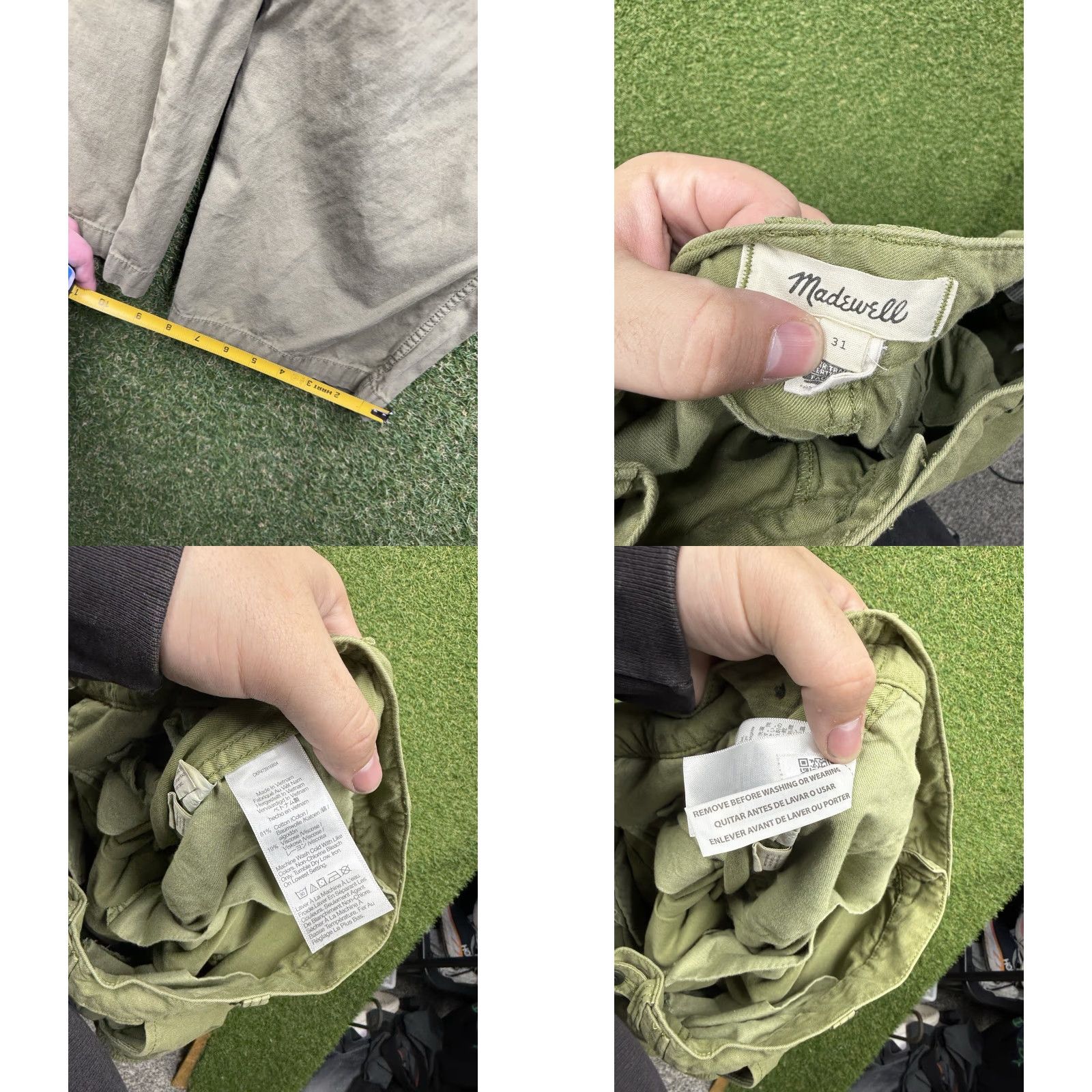 Madewell Madewell Cargo Pants Womens 31 Green Tapered Fatigue Cargo Pants Baggy Skater Y2K Canvas Cotton High Rise Button Zip Pockets Jeans? Size 24" / US 00 / IT 34 - 8 Thumbnail