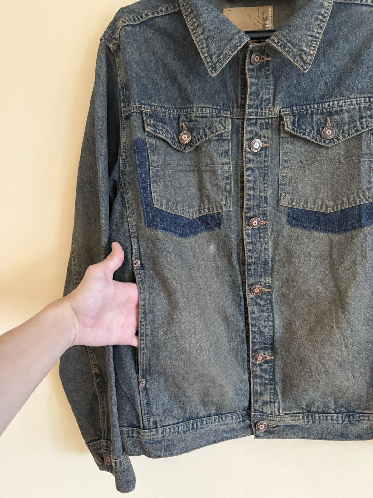 Oakley × Vintage VTG Oakley Distressed Denim Blue Jean Jacket Y2K Industrial Size US M / EU 48-50 / 2 - 3 Thumbnail