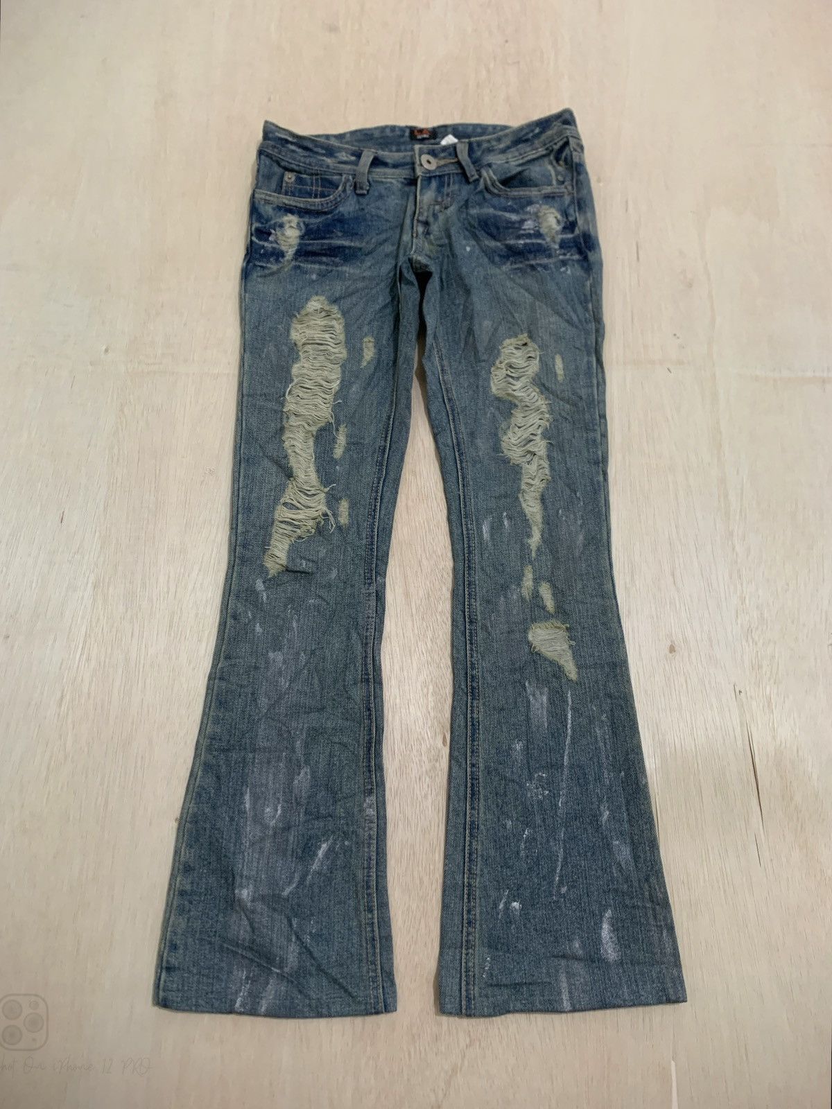 If Six Was Nine × Japanese Brand Distressed Jeans Flare L.A Denim Ifsixwasnine style bootcut Size US 29 - 1 Thumbnail