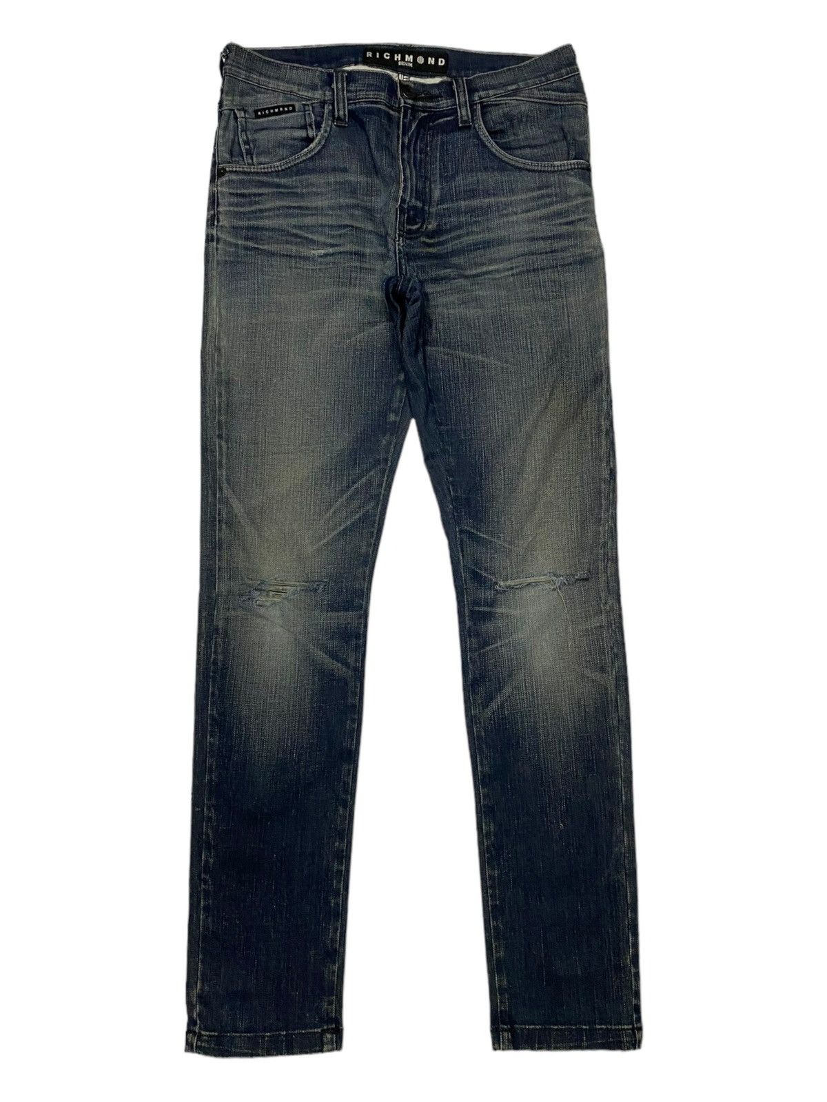 image of John Richmond x Richmond Denim Distressed Jeans in Blue, Women's (Size 30)