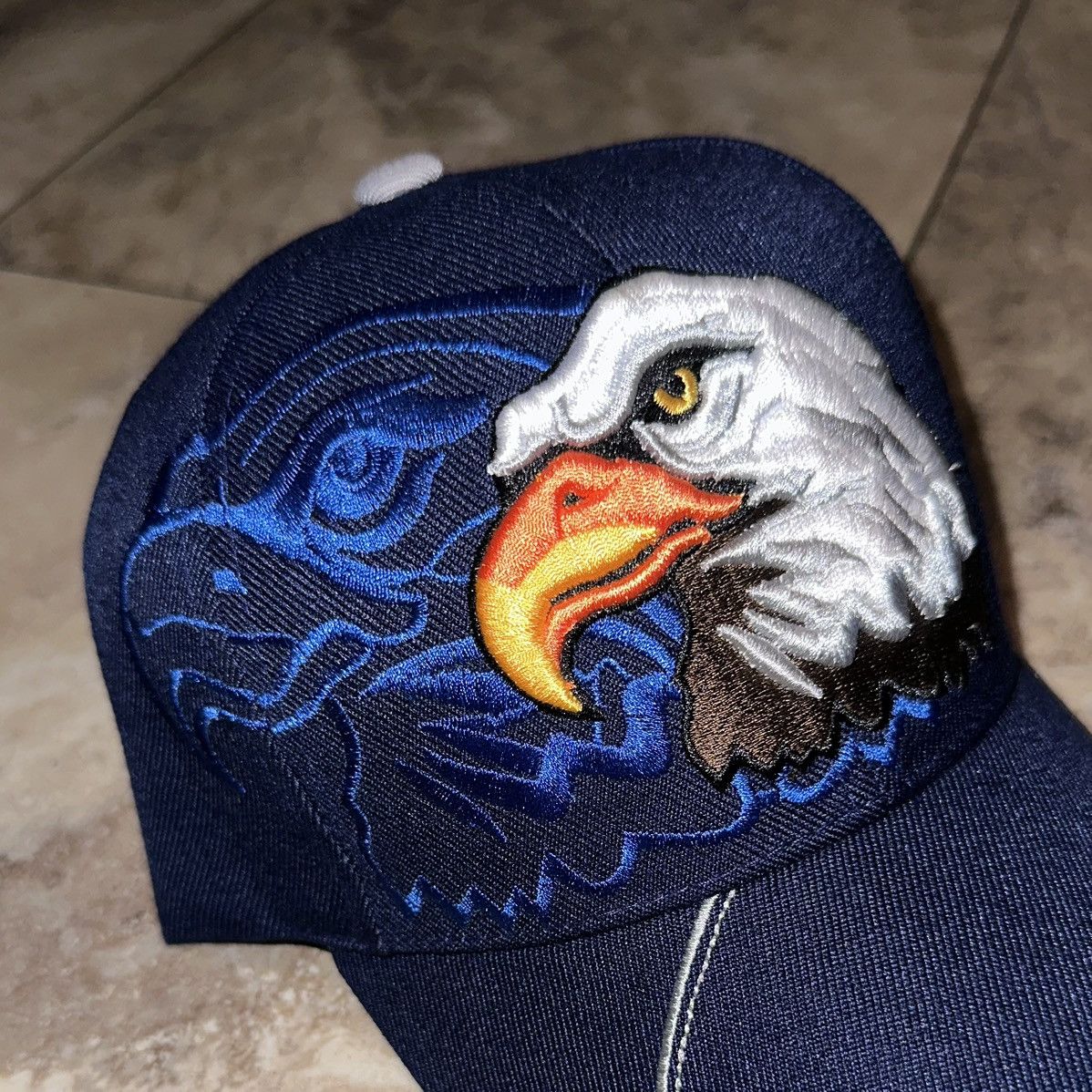 Other Vintage Y2K Bald Eagle Embroidered Strapback Hat Navy Size ONE SIZE - 3 Thumbnail