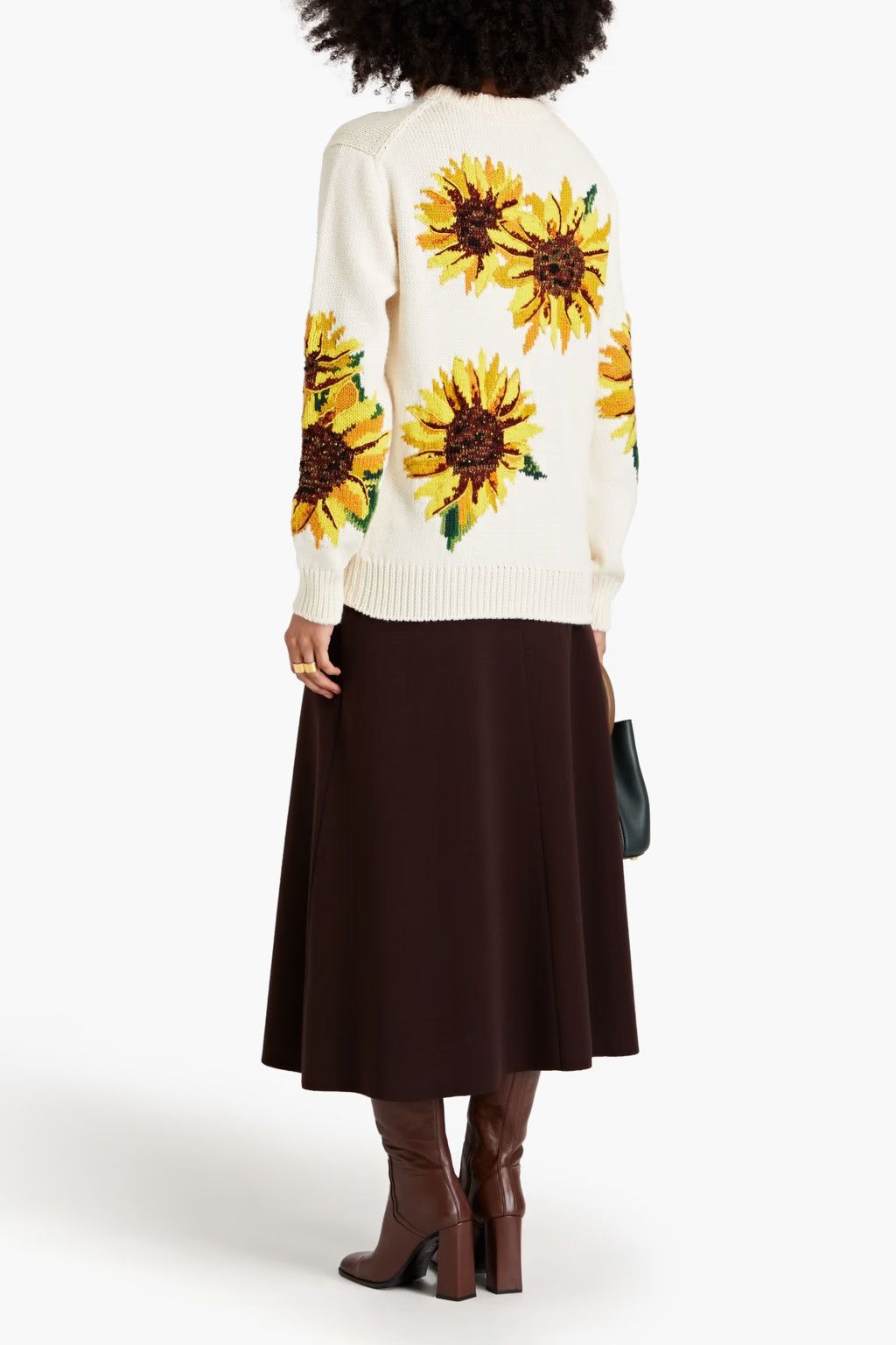 Dolce & Gabbana o1y0925 Floral-Print Sweater in Ivory Size XS / US 0-2 / IT 36-38 - 3 Thumbnail