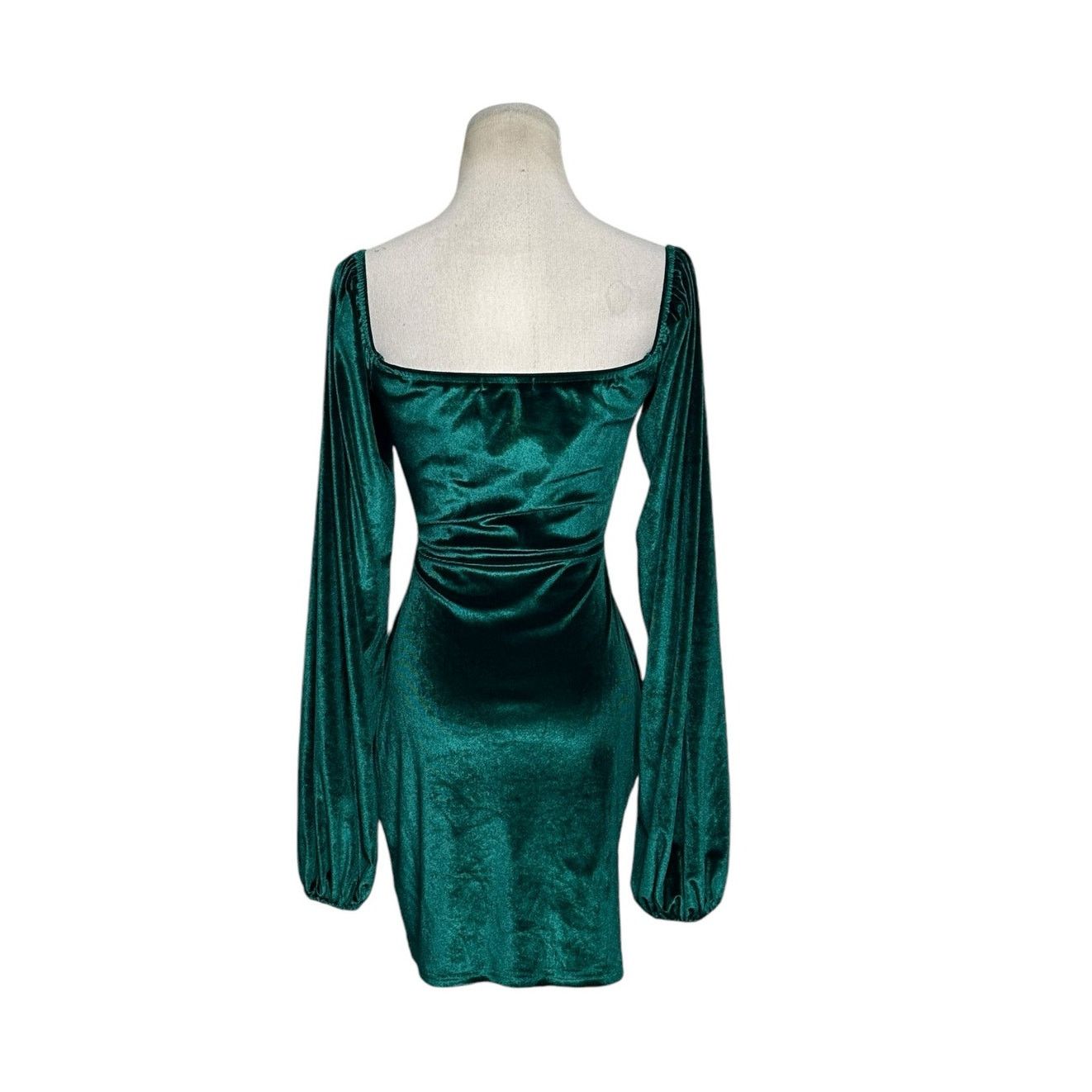 Shein Shein green velour front cut out mini dress size Small Size S / US 4 / IT 40 - 12 Thumbnail