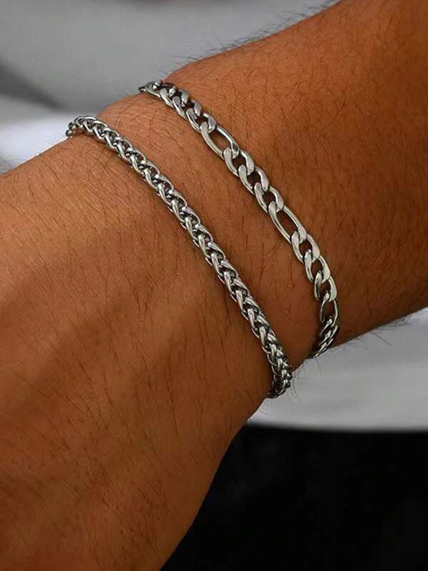 Archival Clothing x Jewelry Silver Bracelet Minimalist 925 Silver Cuban Bracelet, Men's