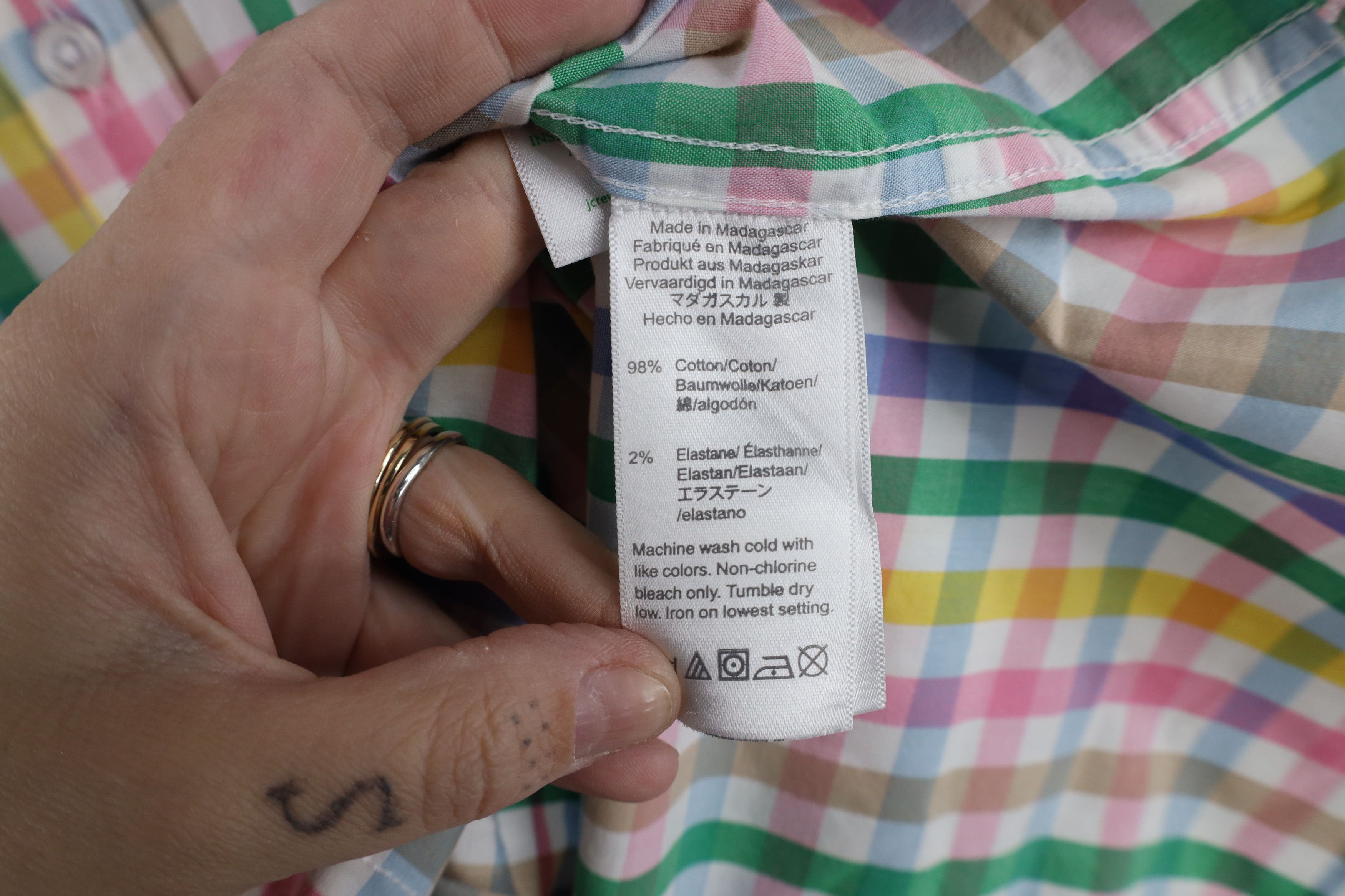 J.Crew × Vintage J Crew Wash Rainbow Plaid Short Sleeve Button Down Shirt Size US L / EU 52-54 / 3 - 8 Thumbnail