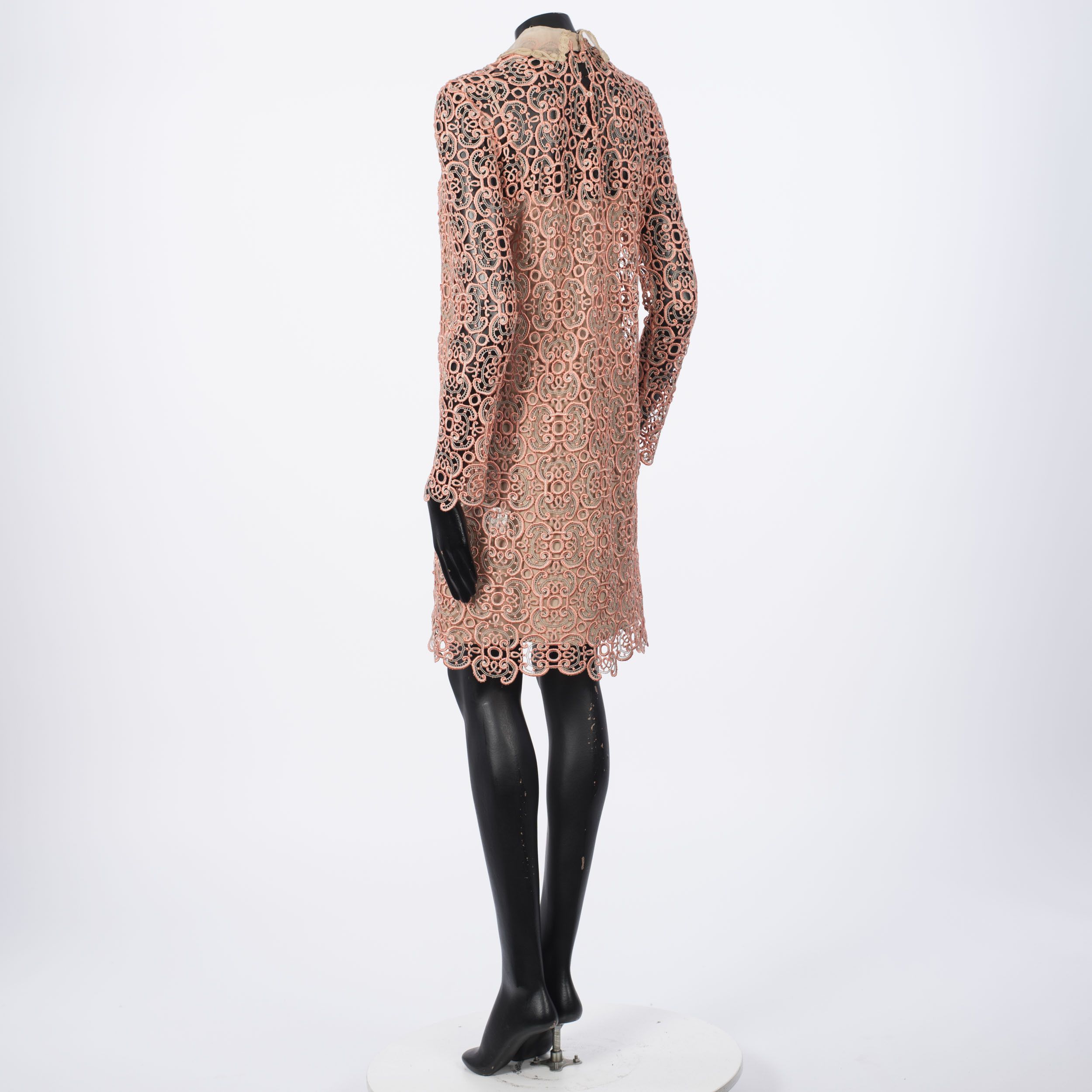 Fendi Macramé Lace Sheer Yoke Shift Dress Size XS / US 0-2 / IT 36-38 - 4 Thumbnail