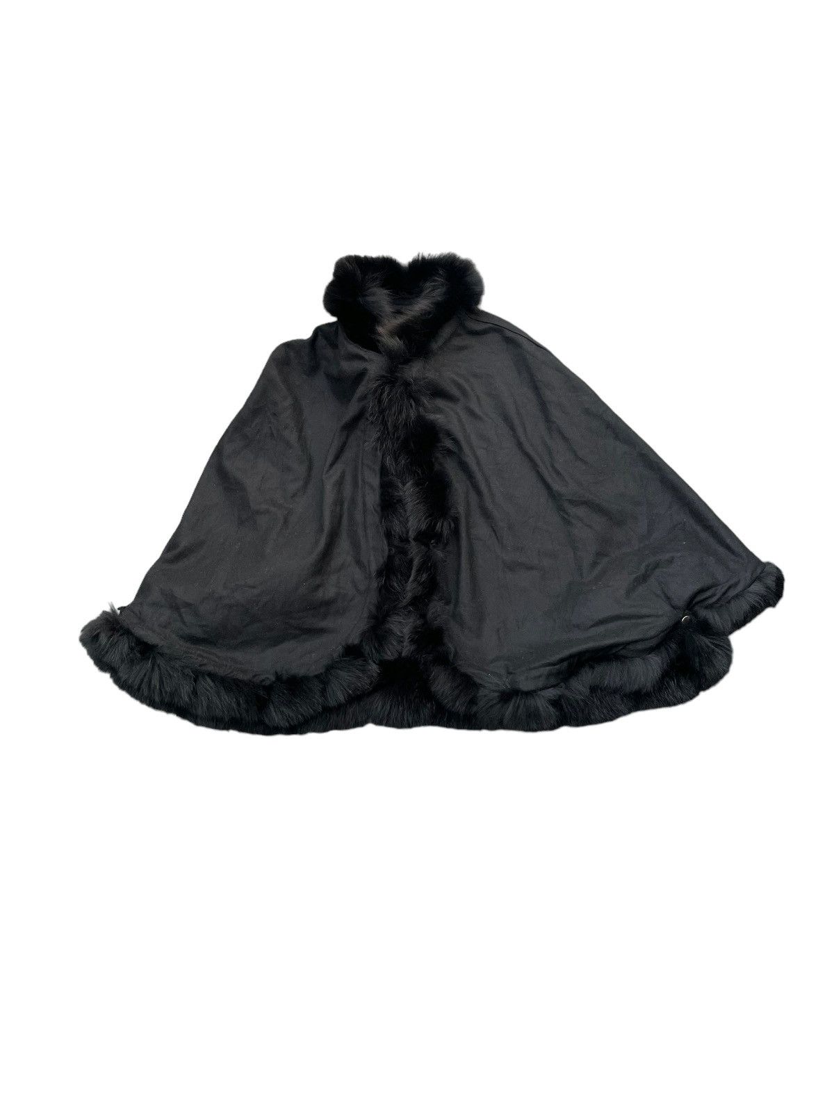 image of Cashmere Wool Saga Fur Cashmere Blue Fox Cape in Black, Women's (Size Medium)