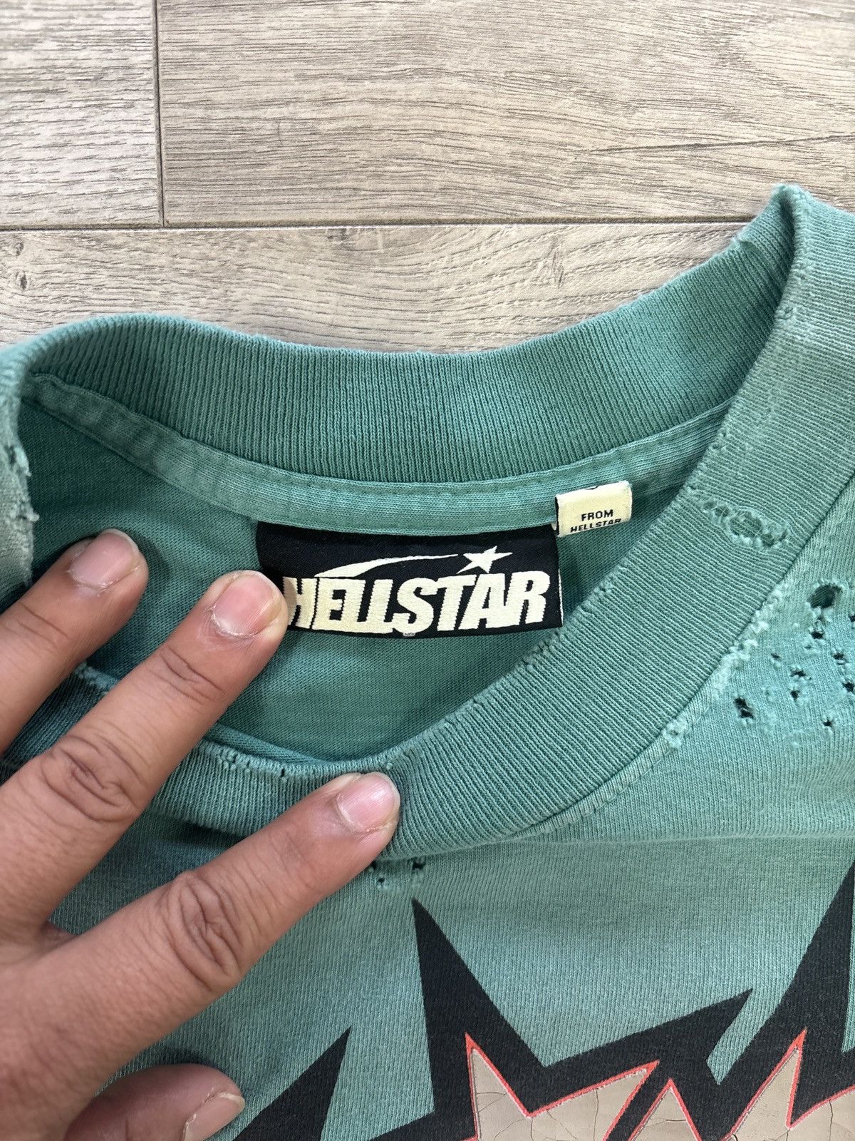 HELLSTAR Hellstar Crack Print Green Size US L / EU 52-54 / 3 - 3 Thumbnail