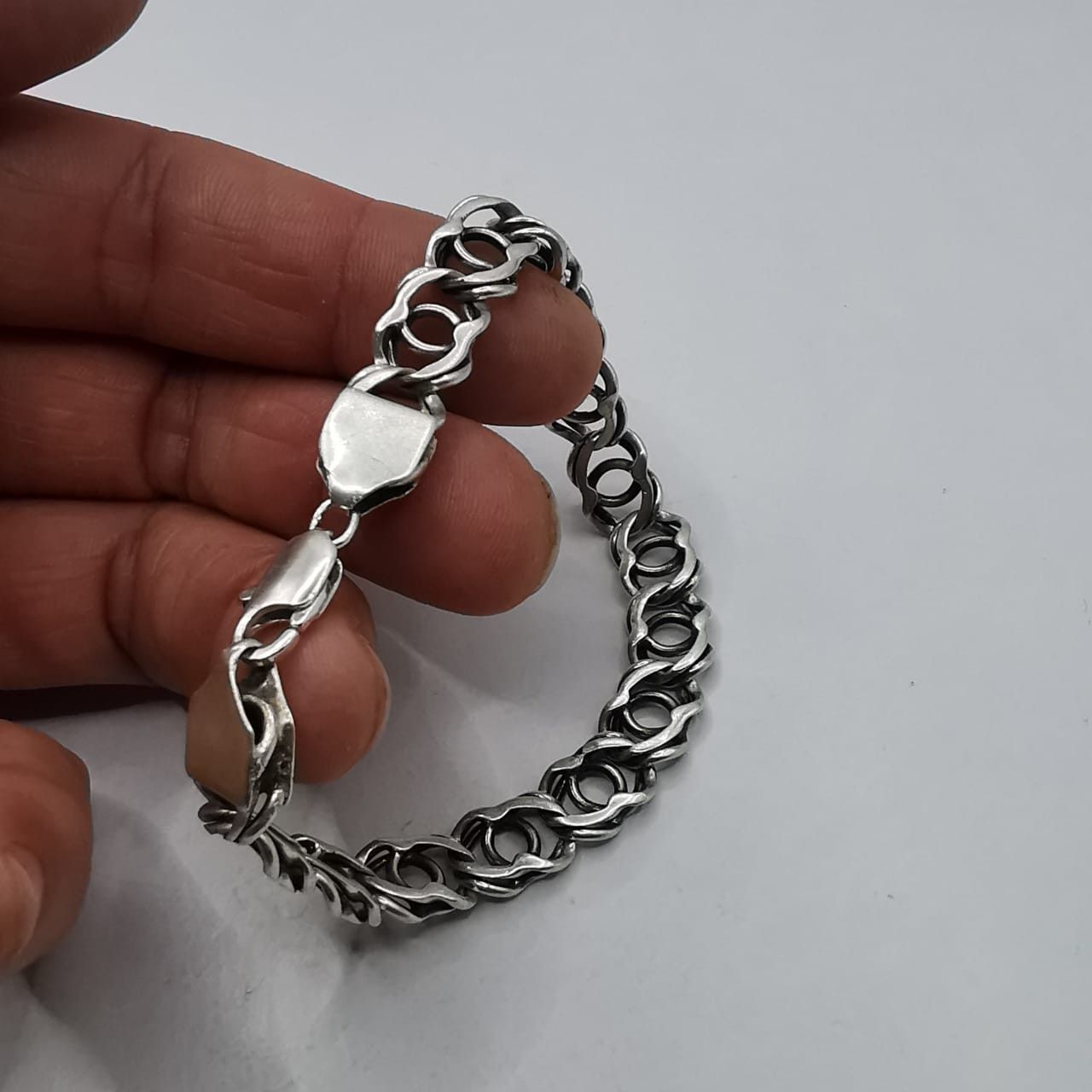 Sterling Silver Vintage Bracelet Jewelry,925 Sterling Silver,Handmade 24,65g Size ONE SIZE - 7 Thumbnail