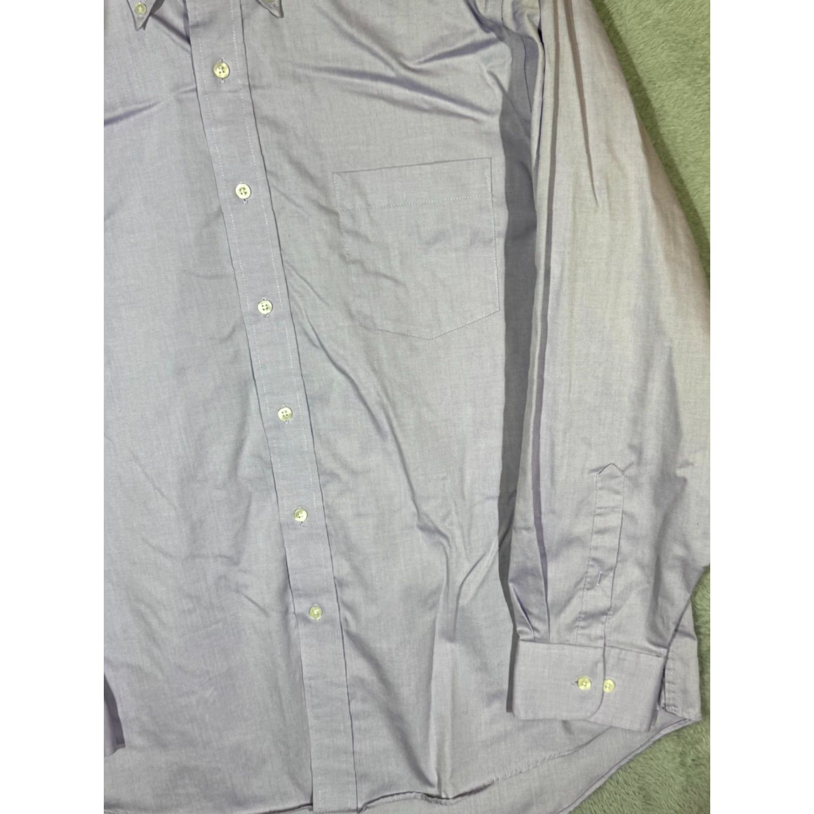 Vintage G.H. Bass & Co. Dress Shirt XL 17–17.5 Purple Wrinkle-Free Cotton Long Sleeve Men Size 46R - 5 Thumbnail