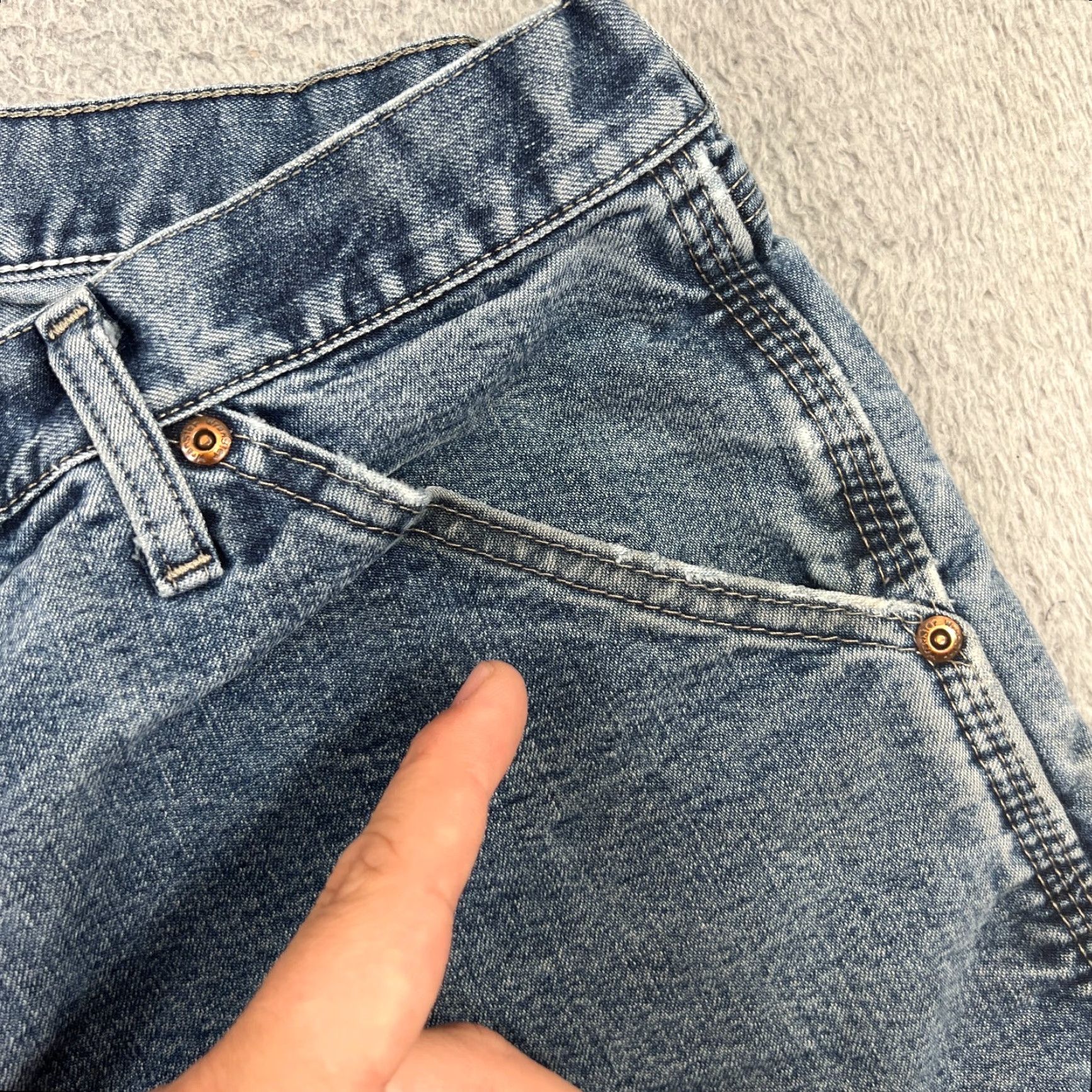 Wrangler VINTAGE Wrangler Carpenter Shorts Men Size 32 Denim Bermuda Relaxed Fit Casual Blue Size US 32 / EU 48 - 4 Thumbnail