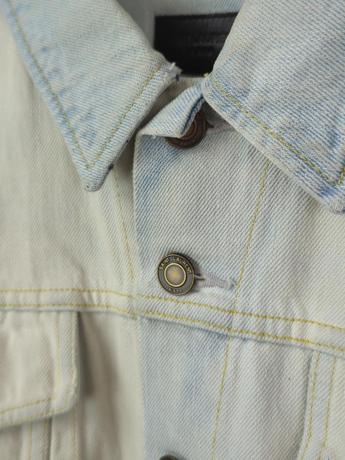 Saint Laurent Paris NWT SS18 SLP Sz S Blue Denim Trucker Jacket Light Wash Size US S / EU 44-46 / 1 - 8 Thumbnail
