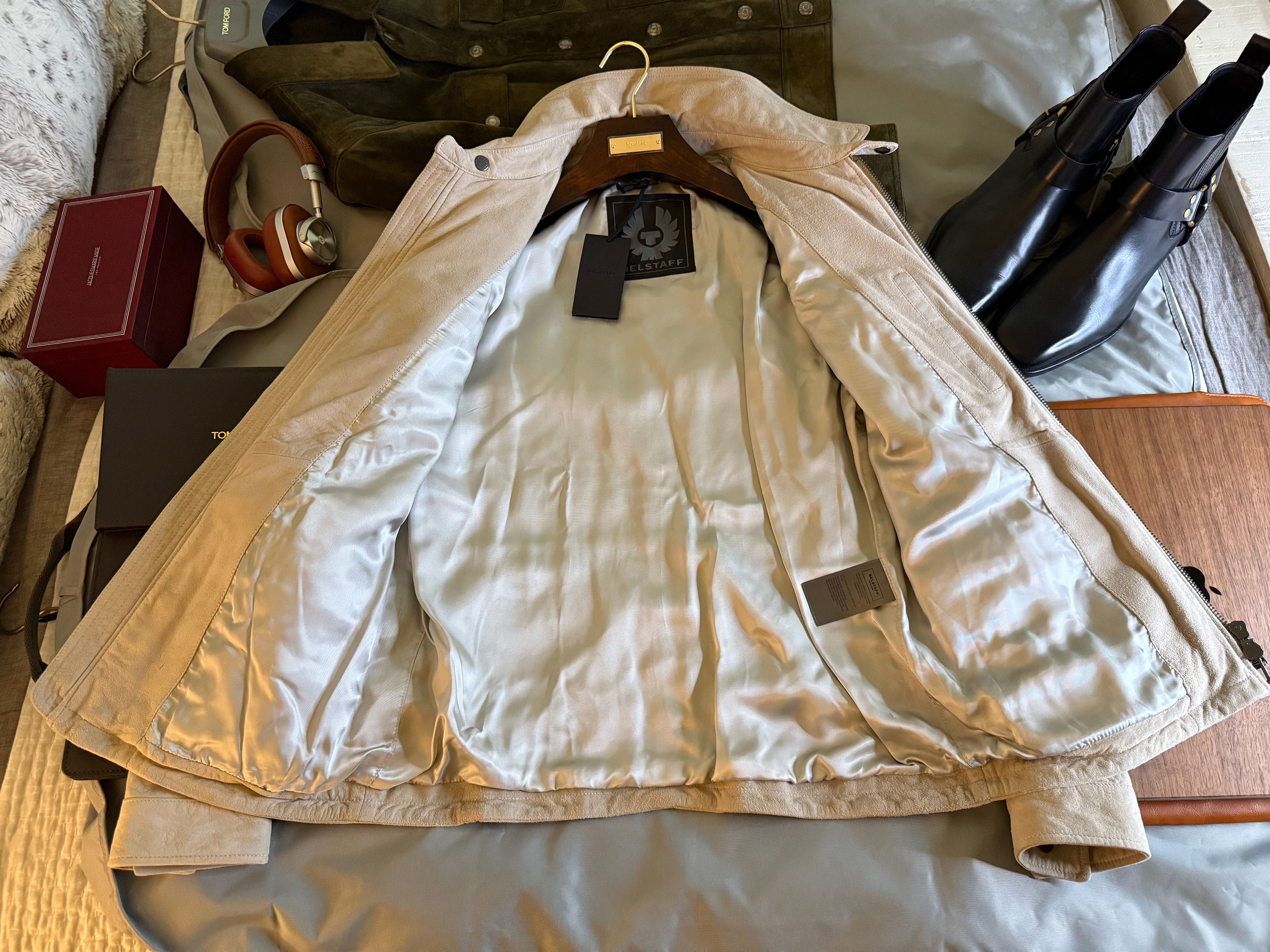 Belstaff Coveted, Badass New $2,500 BELSTAFF Beige Suede Field Jacket Size US M / EU 48-50 / 2 - 14 Thumbnail