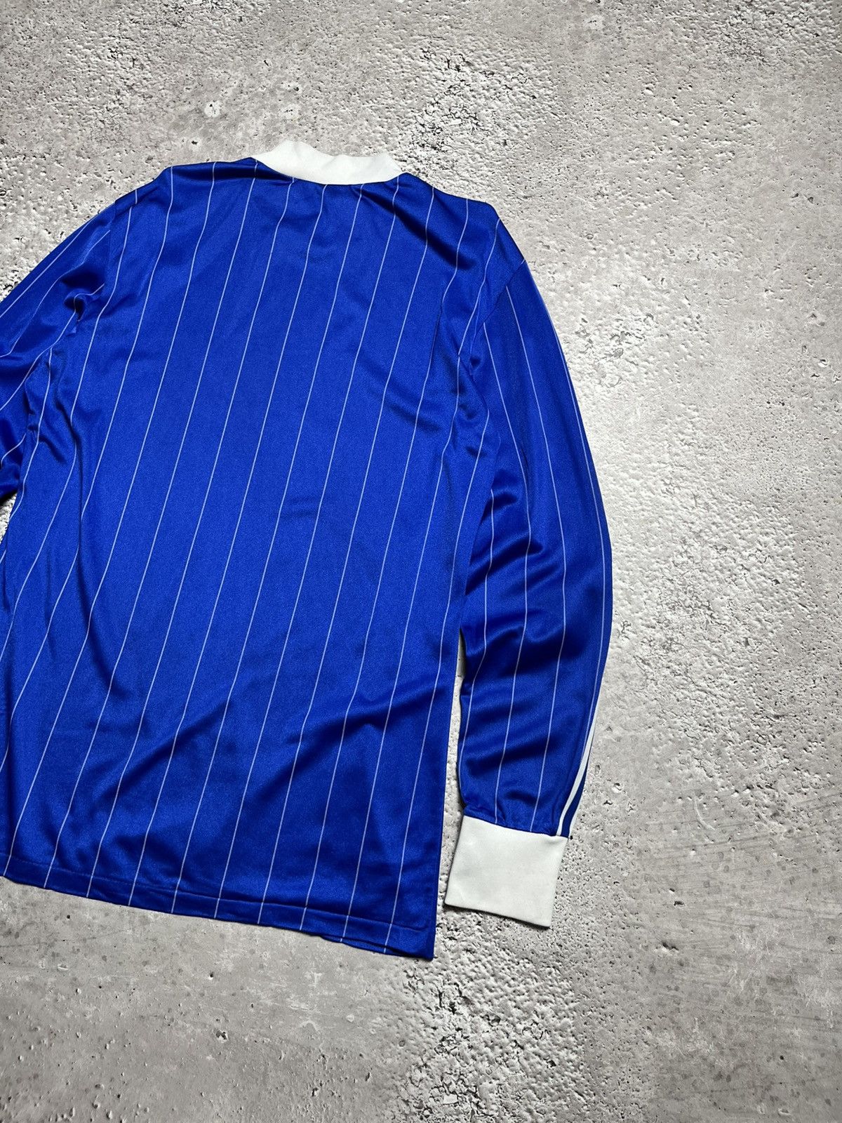 Adidas × Vintage Vntg Adidas Ventex Jersey Made in Tunisia Blue Striped Shirt Size US L / EU 52-54 / 3 - 16 Thumbnail