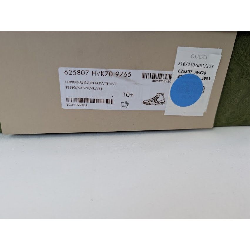Gucci o1rshd1 Tennis 1977 Canvas High-Top Sneakers in Beige Ebony Size US 11 / EU 44 - 24 Thumbnail