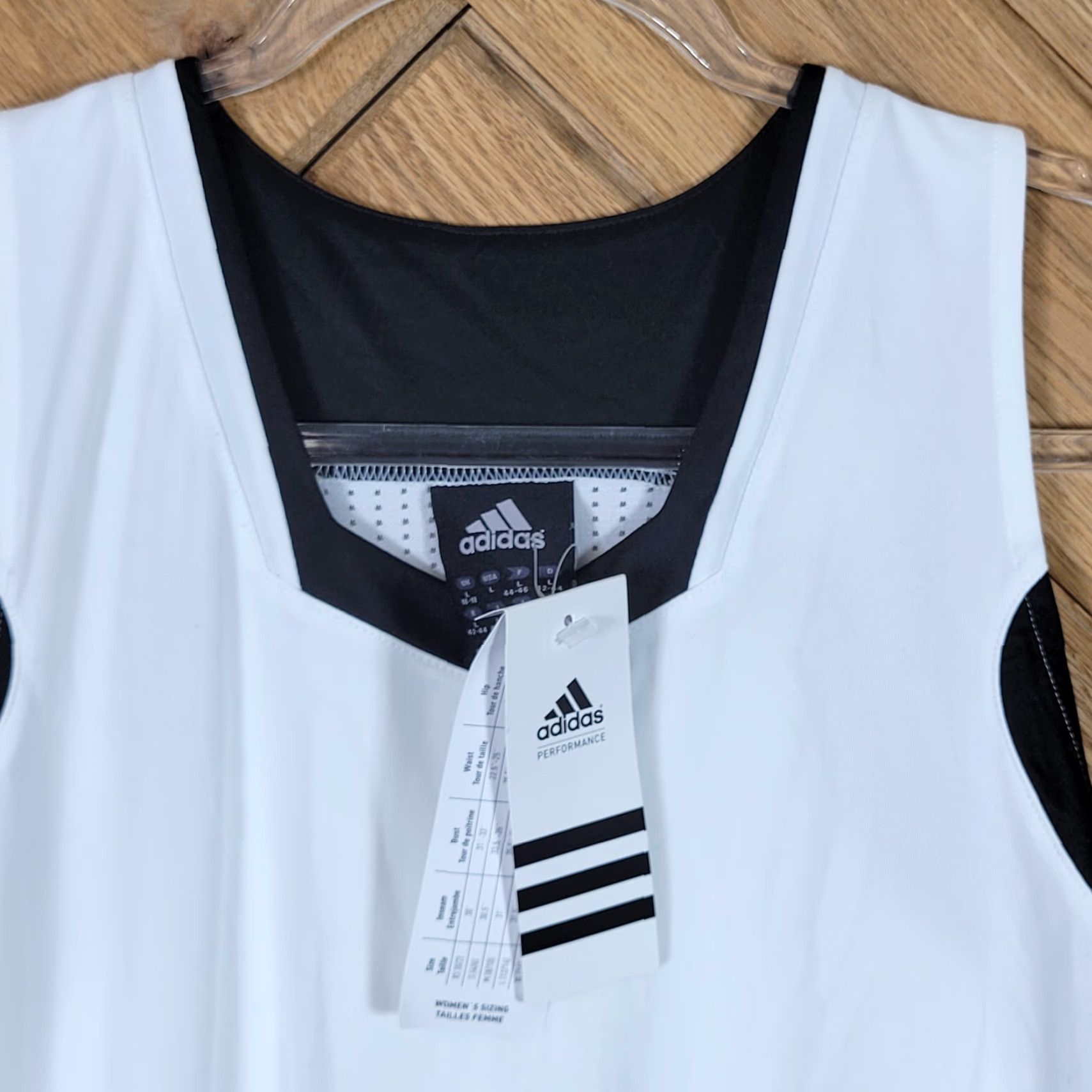 Adidas Adidas Performance Womens Tank Top Basketball Active Top Logo Pullover V-Neck White L Shirt Womens Basketball, Gym & Training Size L / US 10 / IT 46 - 2 Thumbnail