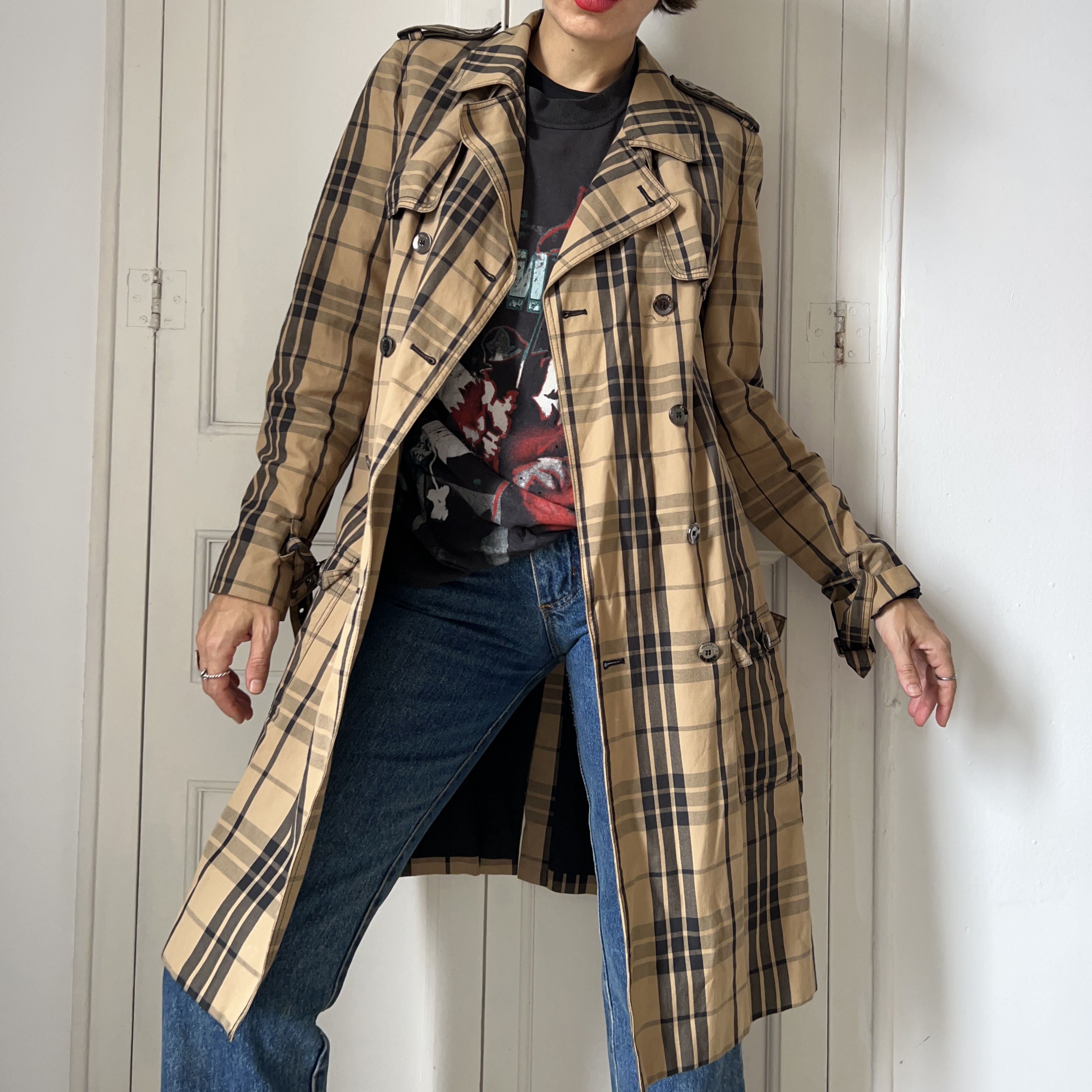 Other Vintage Y2K Luella Plaid Cotton Trench Coat Size M / US 6-8 / IT 42-44 - 8 Thumbnail