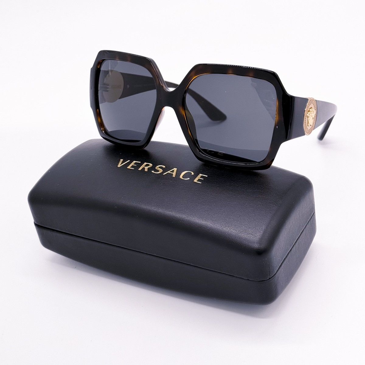 image of New Versace Ve4453 108/87 Sunglasses Versace Mod 4453 in Dark Havana, Women's