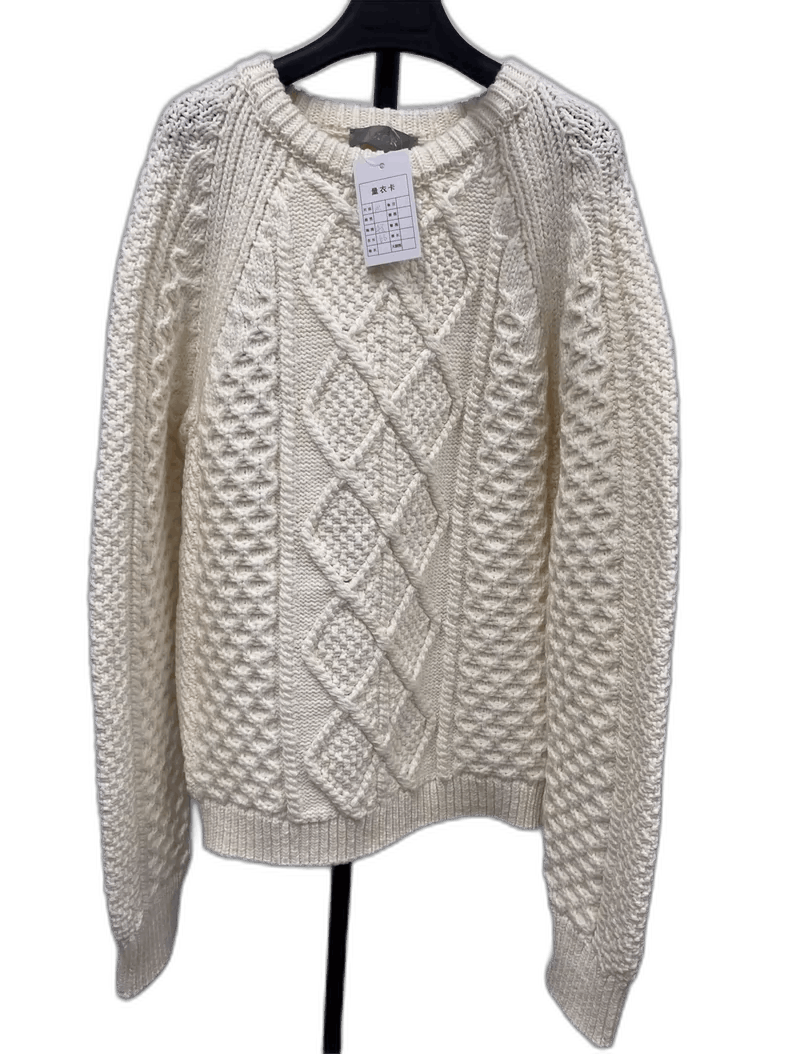 Dior Dior Men's White Knit Long Sleeve Sweater Size US M / EU 48-50 / 2 - 1 Thumbnail