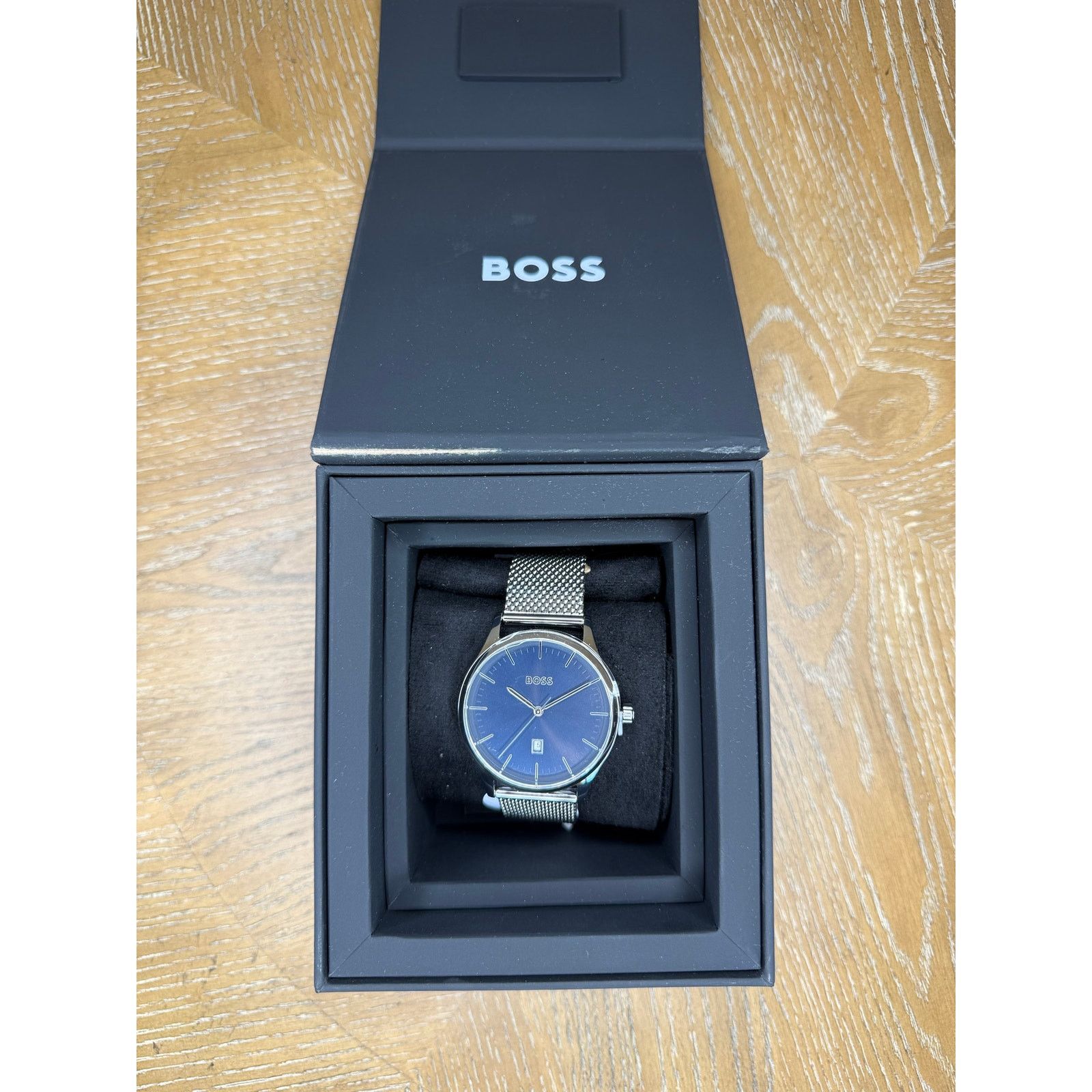 Hugo Boss Hugo Boss Mens Watch Blue Dial Mesh Stainless Steel Bracelet Size ONE SIZE - 4 Thumbnail