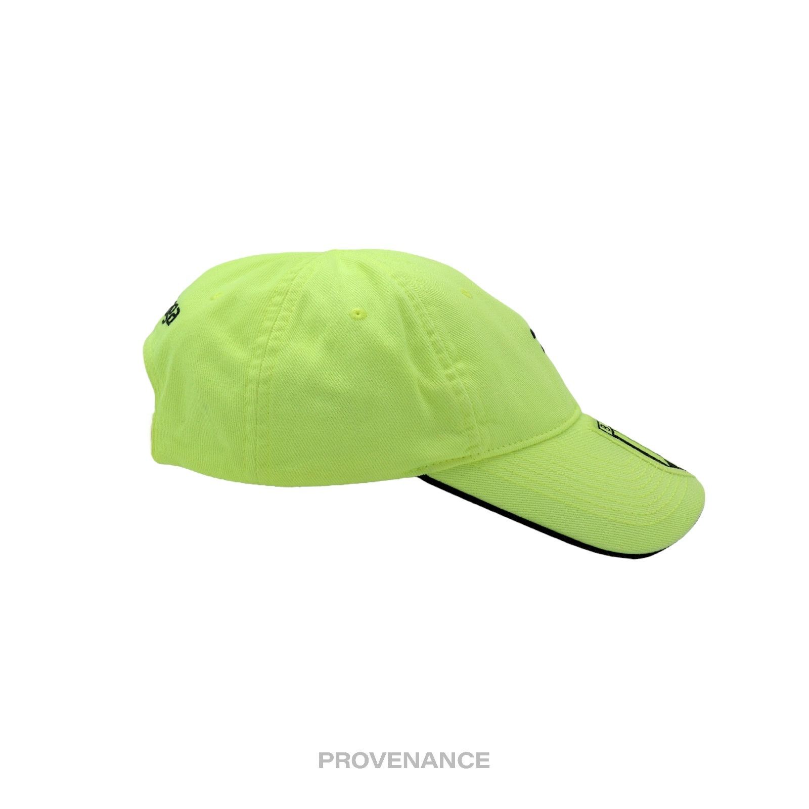 ? Balenciaga Soccer Crest Embroidered Logo Cap - Neon 