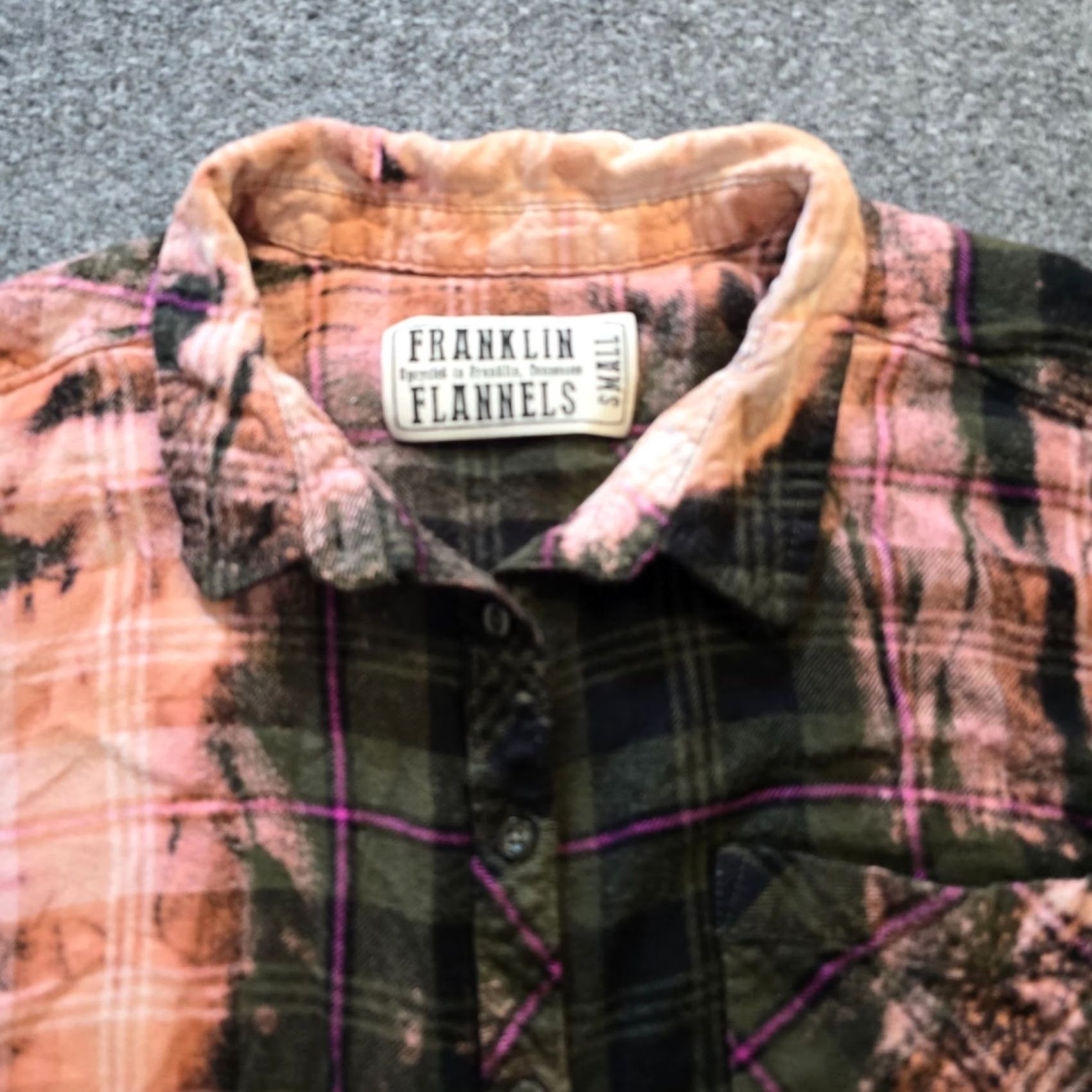 Pinko Franklin Flannels Shirt Mens Size S Green Pink Upcycle Tie Dye Hobo Casual Plaid Button-Up Long Sleeve Size US S / EU 44-46 / 1 - 2 Thumbnail
