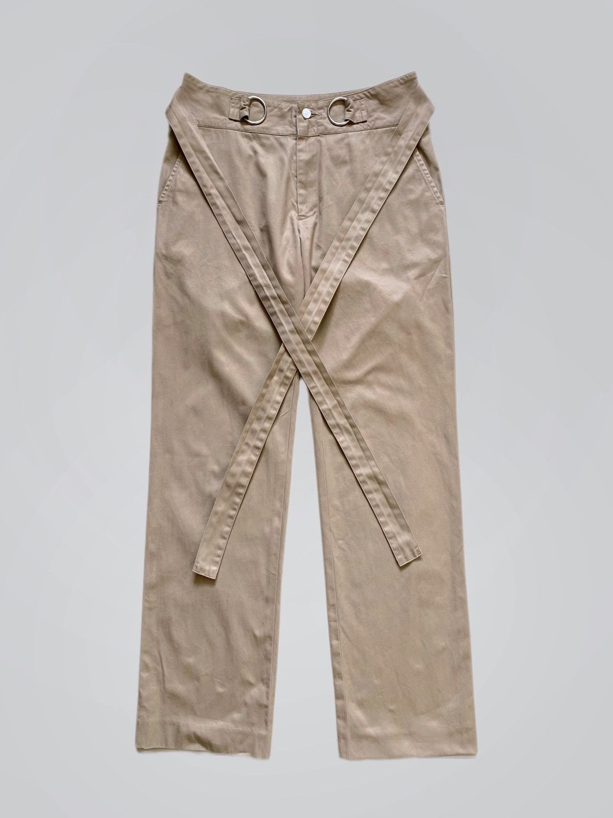 Nepenthes Nepenthes Khaki Tie-Waist Chino Trousers Size 32" / US 10 / IT 46 - 9 Thumbnail
