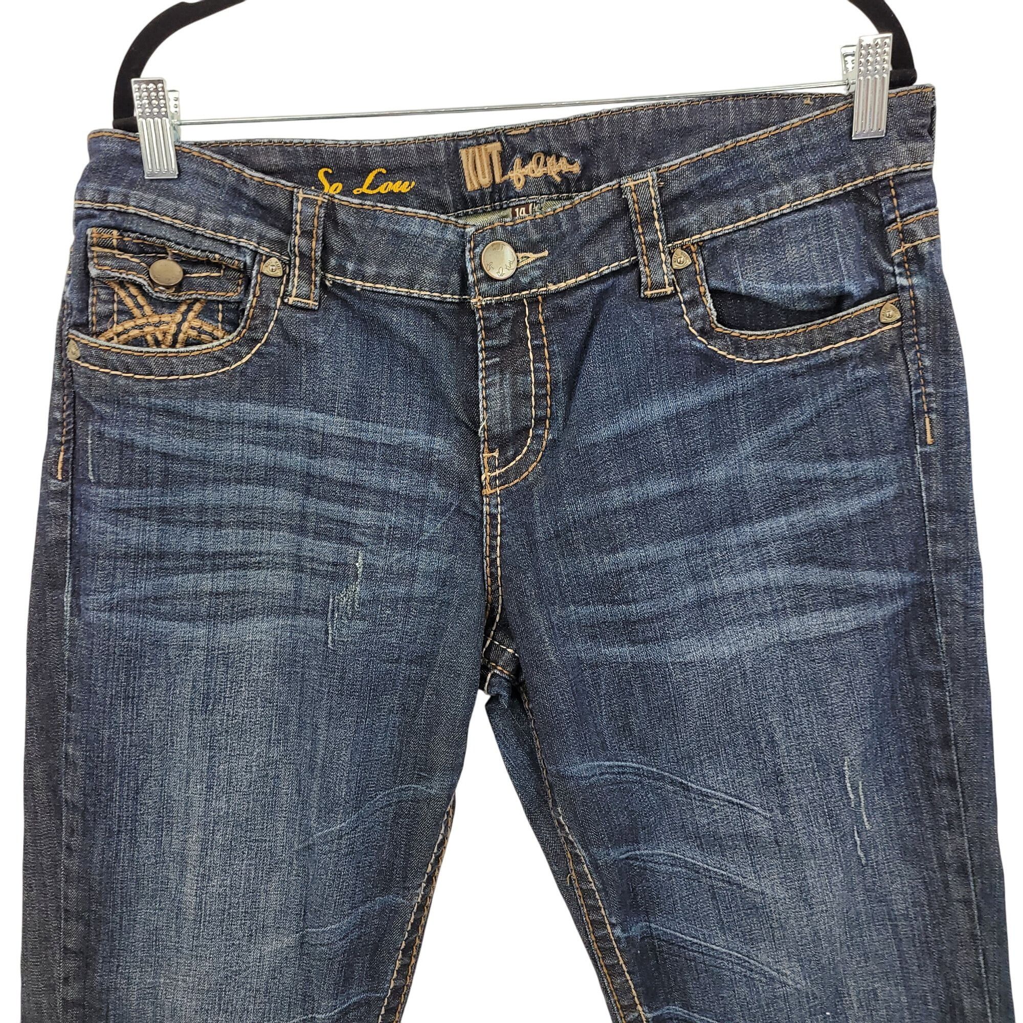 Other Kut From The Kloth Womens So Low Jeans Sz14 Dark Wash Bootcu Size 36" / US 14 / IT 50 - 5 Thumbnail