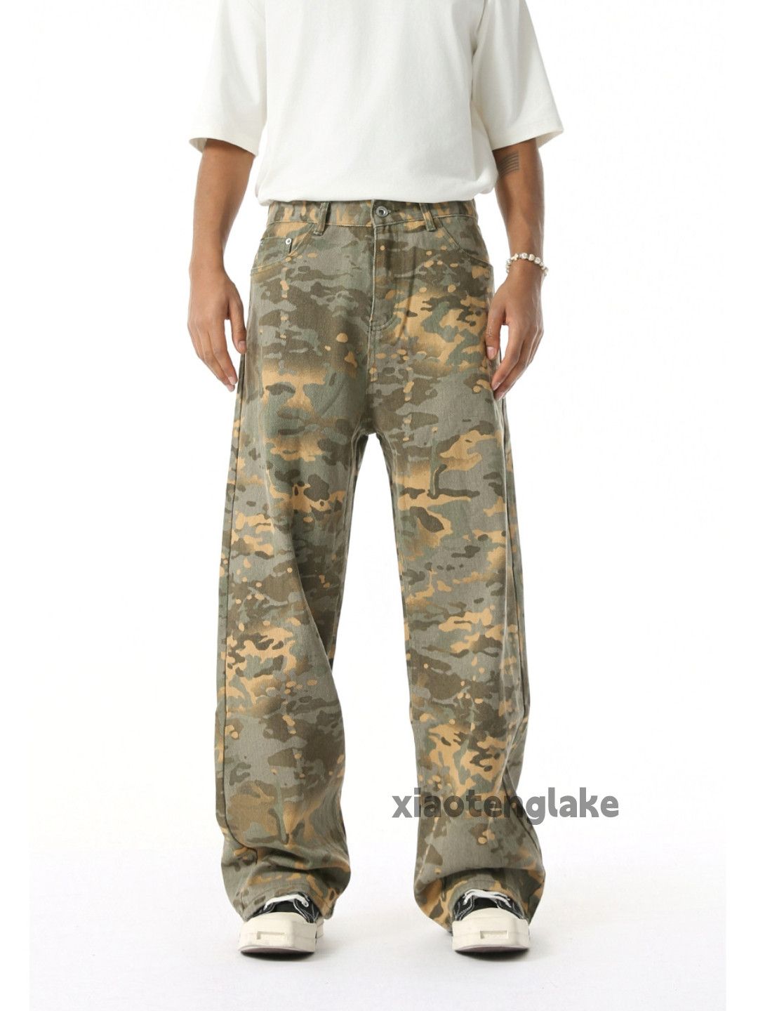 Jean × Vintage Utility skate hiphop loose baggy full pattern cargo jeans Size US 33 - 5 Thumbnail