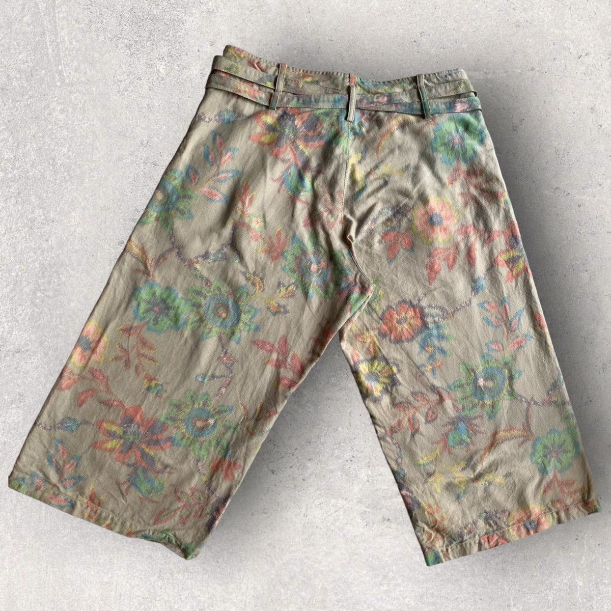 Yohji Yamamoto Y’s Cotton Floral Prints Cropped Pants Size US 32 / EU 48 - 4 Thumbnail