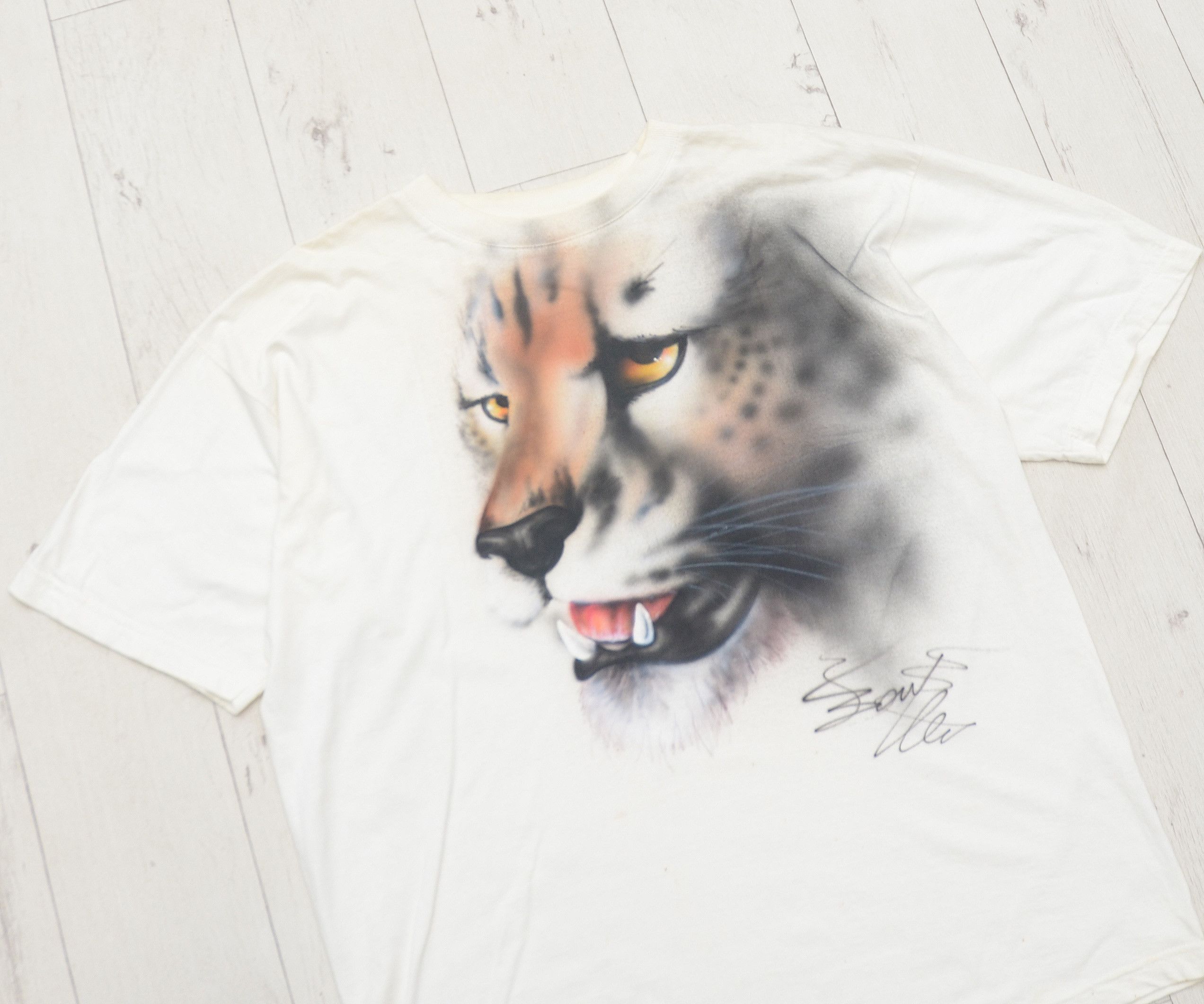 Other × Vintage Vintage BIG PRINT Leopard T-Shirt Jaguar oversize Y2K Size US L / EU 52-54 / 3 - 2 Thumbnail