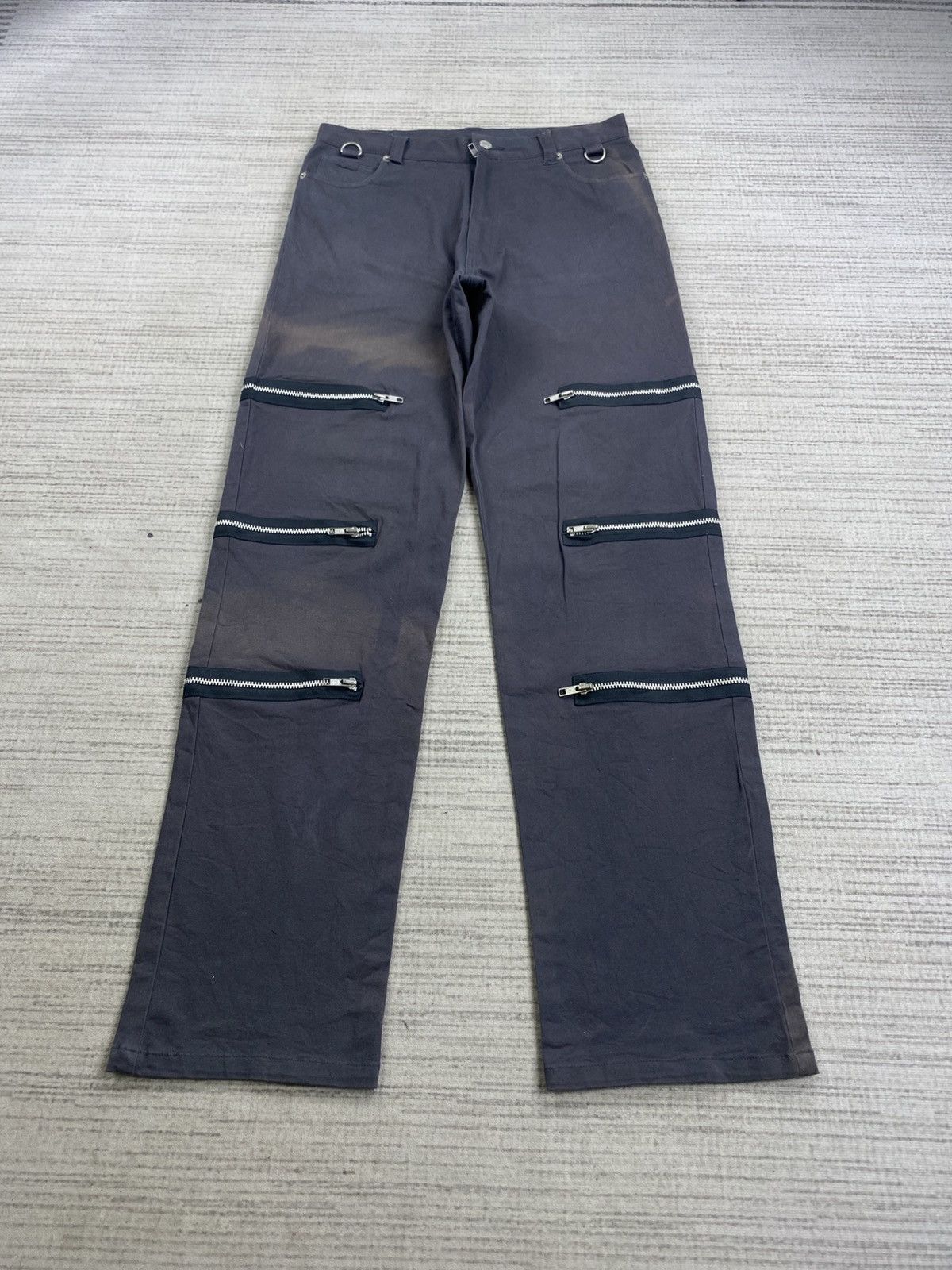 Japanese Brand Vintage Slash Number Punk Multizipper Bondage Pants Size US 31 - 2 Thumbnail