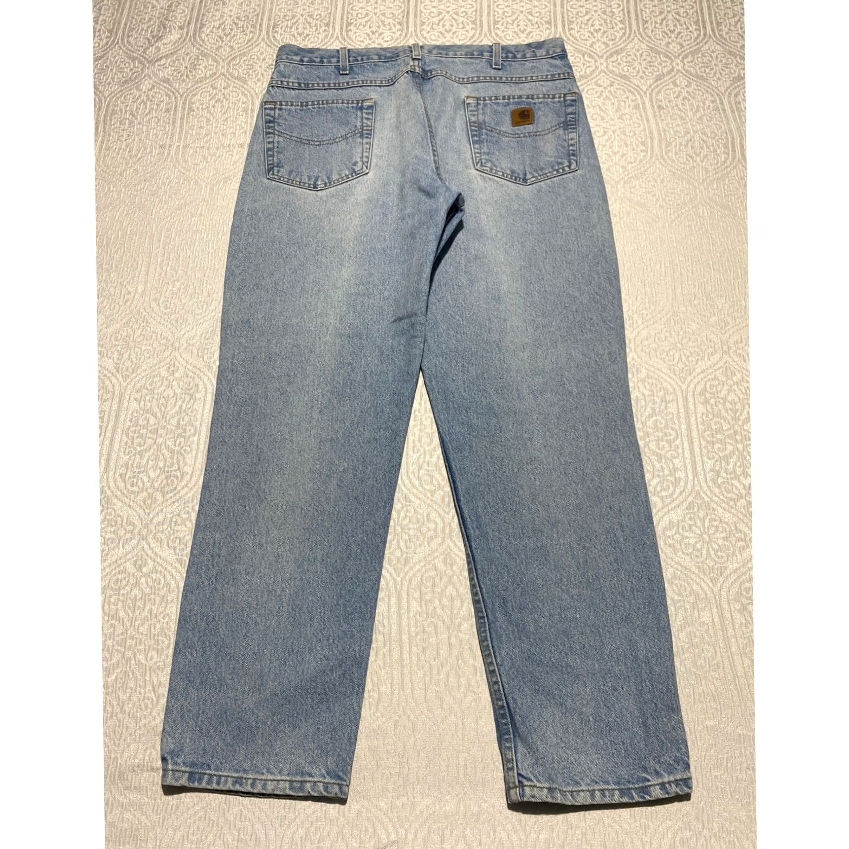Carhartt VINTAGE Carhartt Jeans Mens 36x31 Blue Denim Relaxed Fit Workwear Straight 5-Pocket Logo Patch Mens Size US 36 / EU 52 - 2 Thumbnail