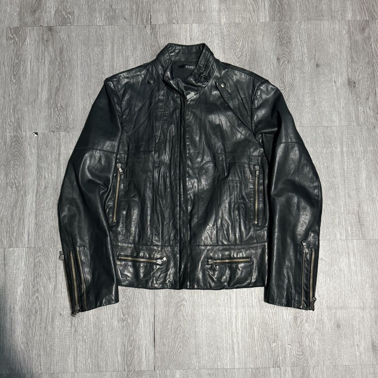 Rare Gucci by Tom ford Cafe Racer Leather Jacket