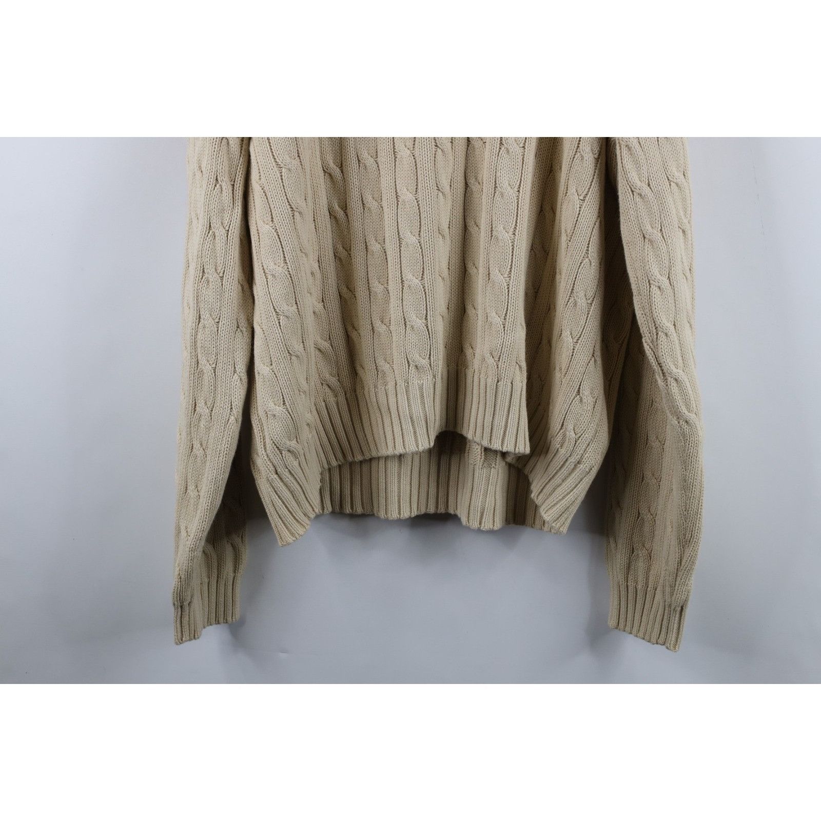 Polo Ralph Lauren Vintage 90s Ralph Lauren Chunky Cotton Cable Knit Sweater Size US XXL / EU 58 / 5 - 14 Thumbnail